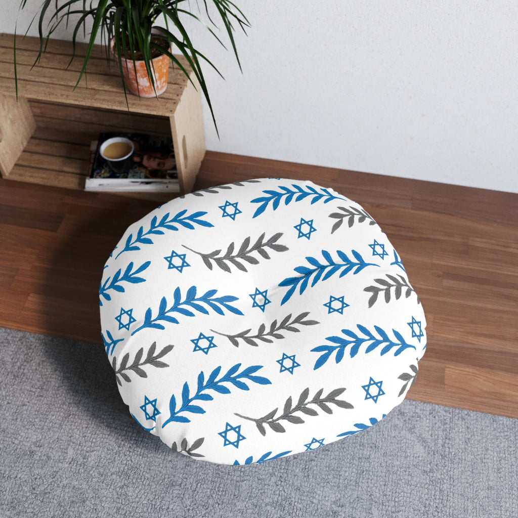 Olive and Shield Tufted Floor Pillow, Round - American Zionist