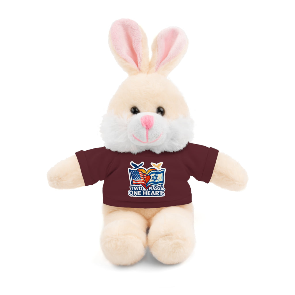 Two Flags. One Heart Stuffed Animals with Tee - American Zionist