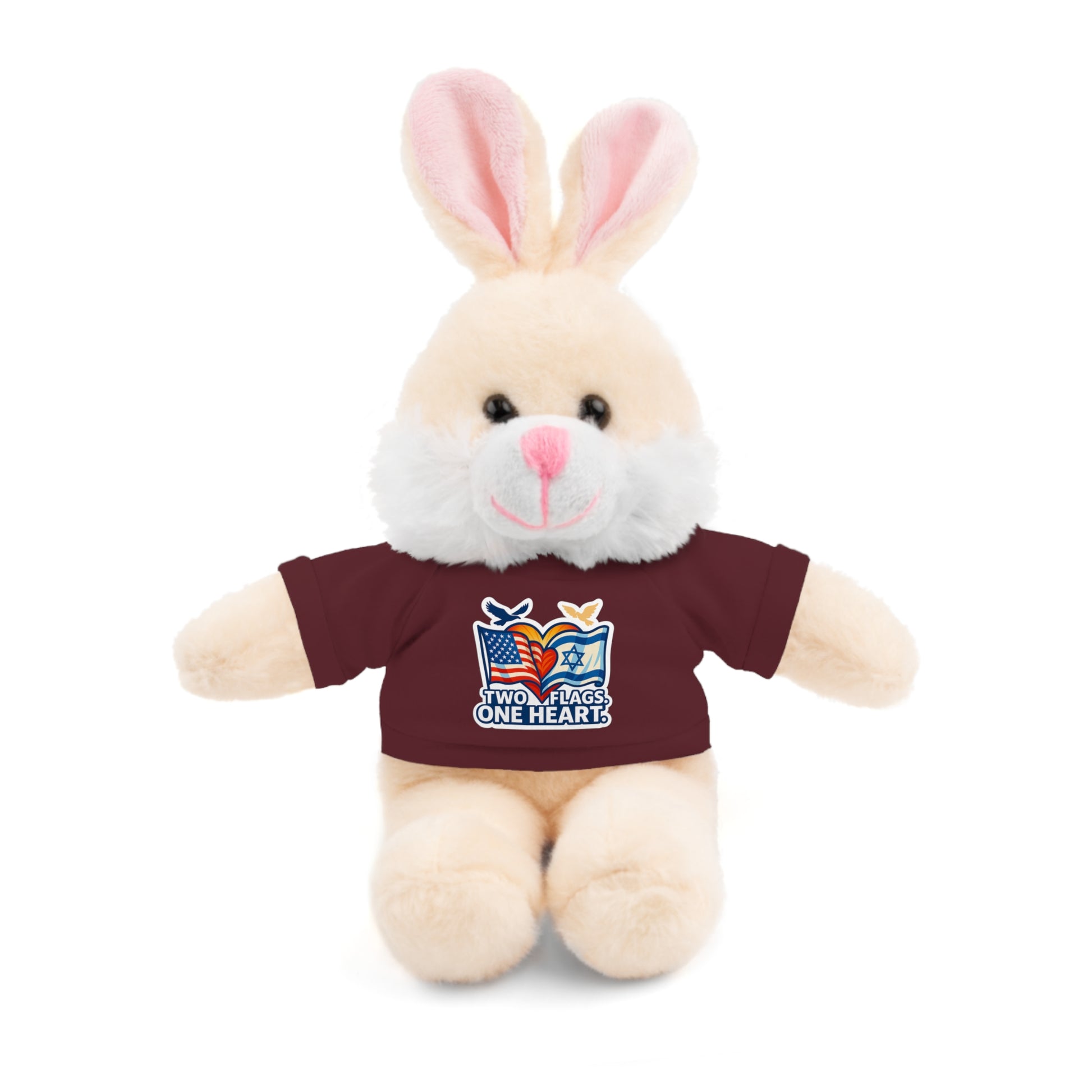 Two Flags. One Heart Stuffed Animals with Tee - American Zionist