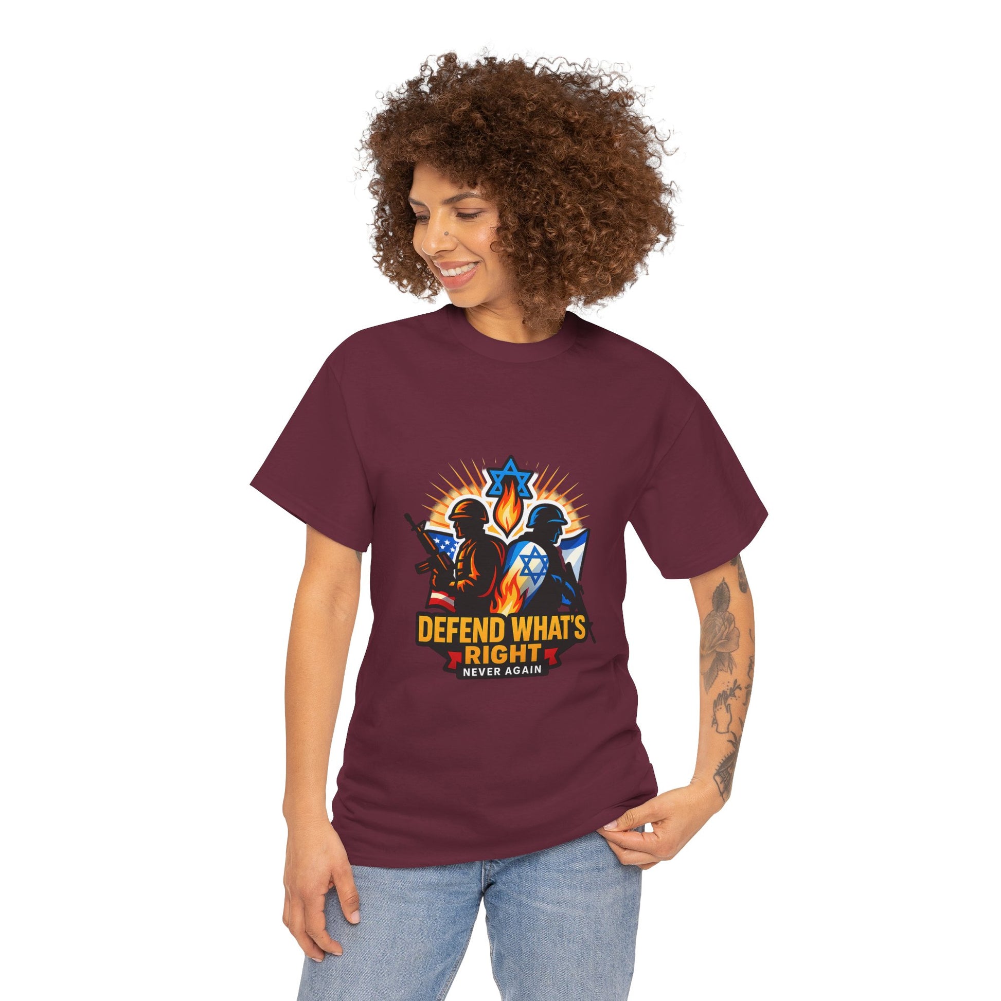 Defend Whats Right Unisex Heavy Cotton Tee - American Zionist