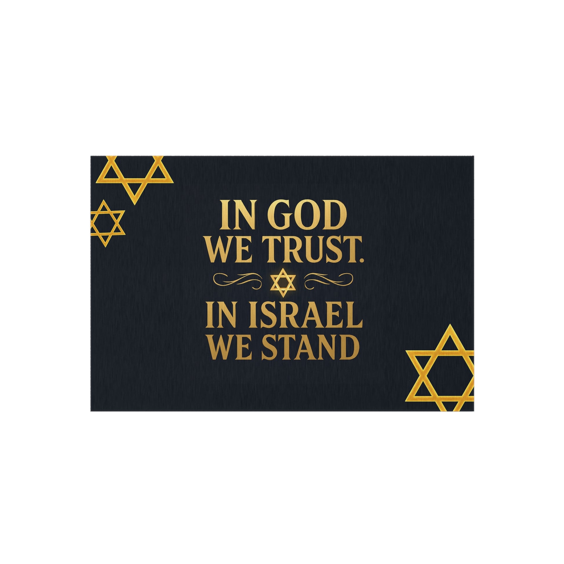 In God We Trust, In Israel We Stand with Stars Outdoor Rug - American Zionist