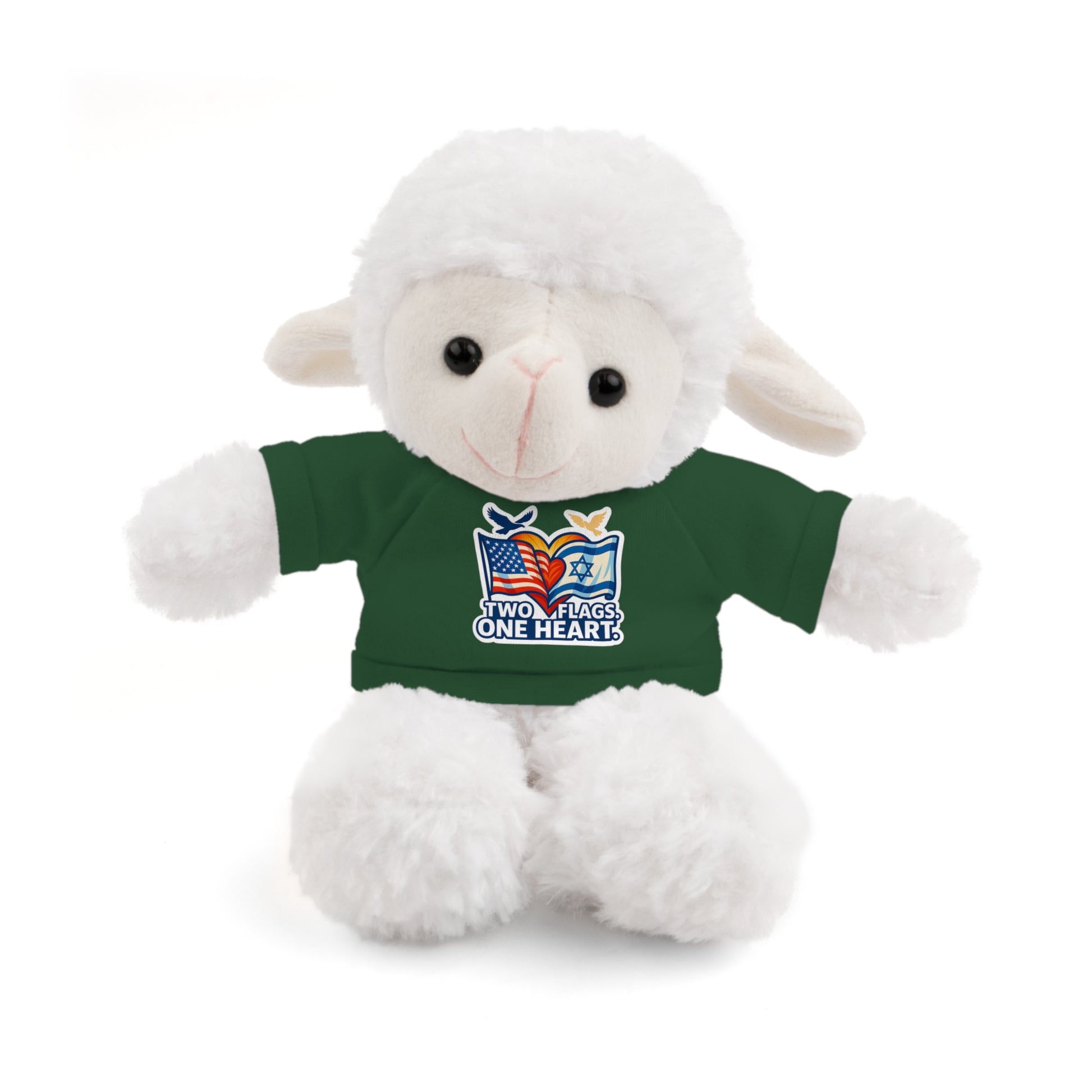 Two Flags. One Heart Stuffed Animals with Tee - American Zionist