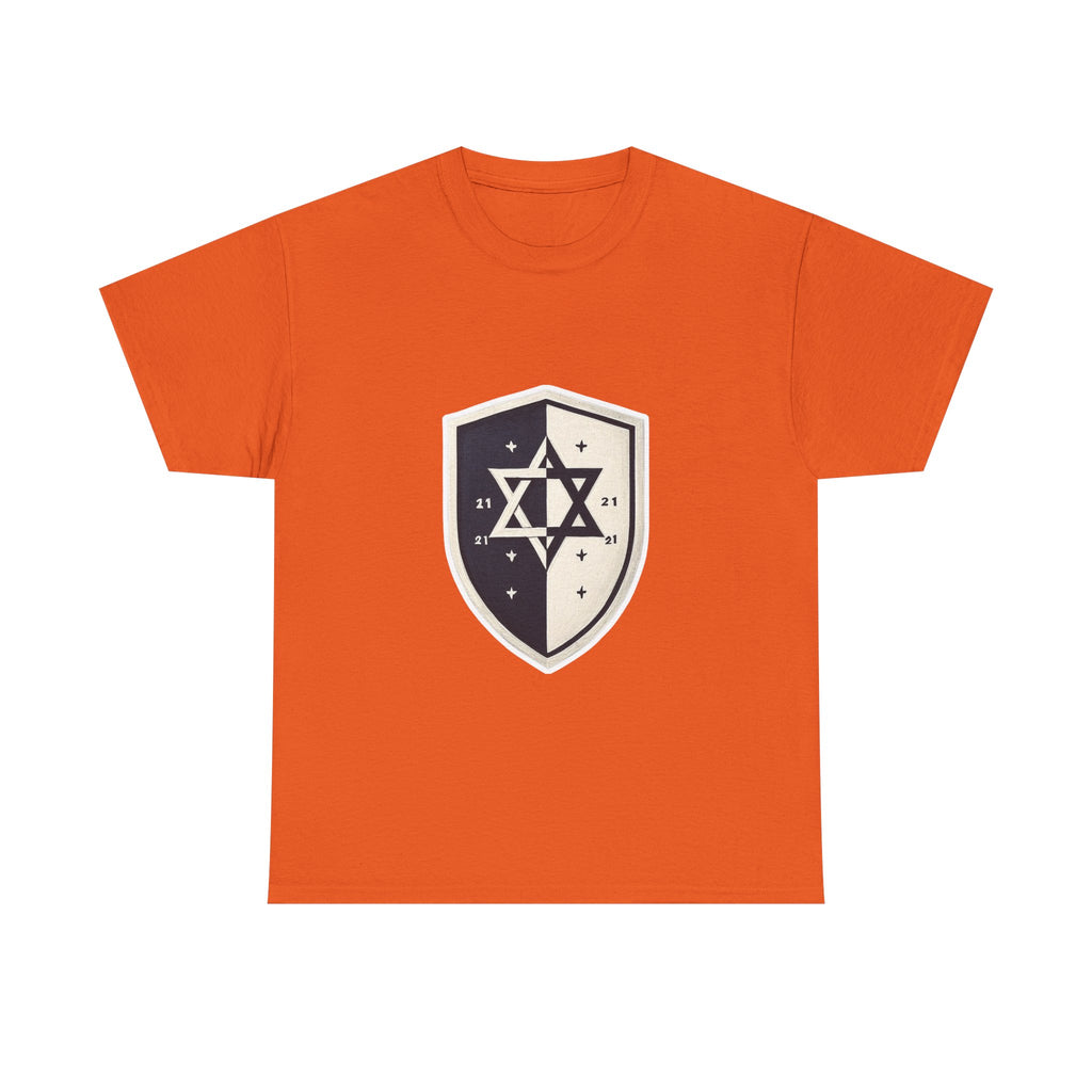 Black and White Shield Unisex Heavy Cotton Tee - American Zionist