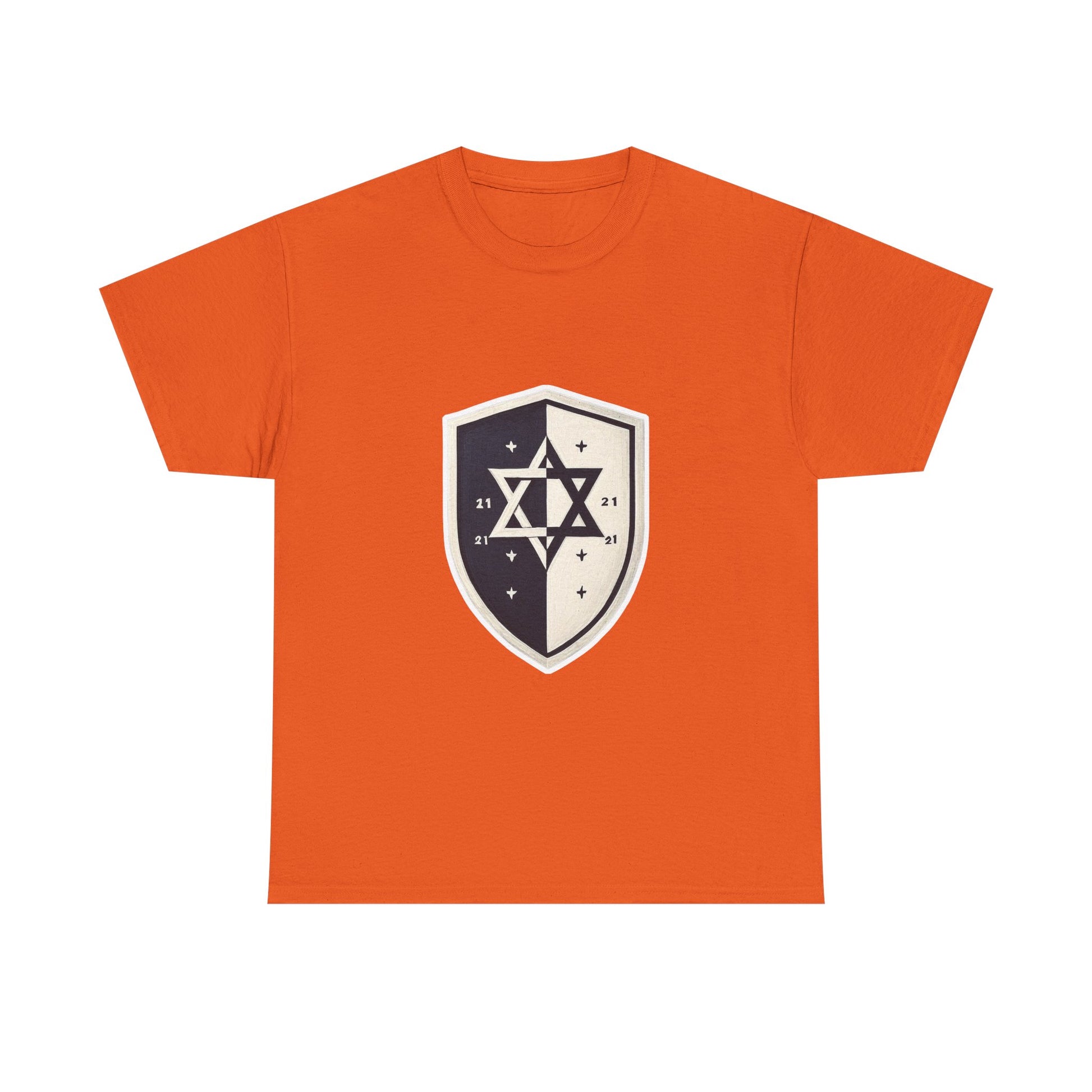 Black and White Shield Unisex Heavy Cotton Tee - American Zionist