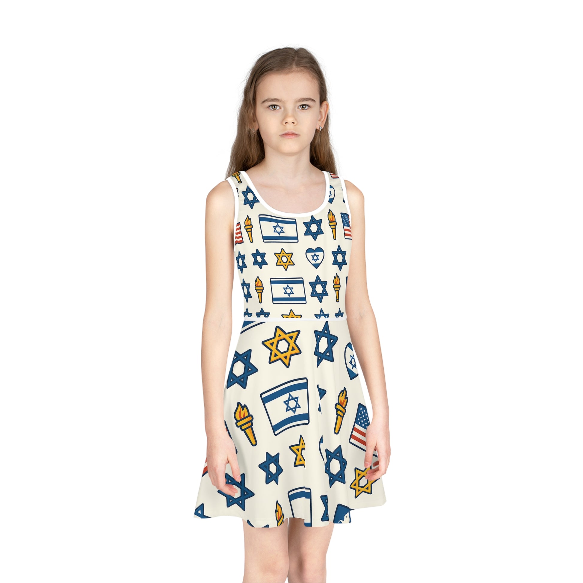 Symbol of Shared Freedom Girls' Sleeveless Sundress (AOP) - American Zionist