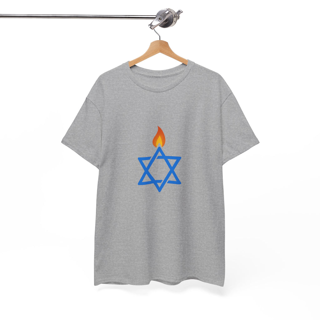 Fire Stars Of David Unisex Heavy Cotton Tee - American Zionist