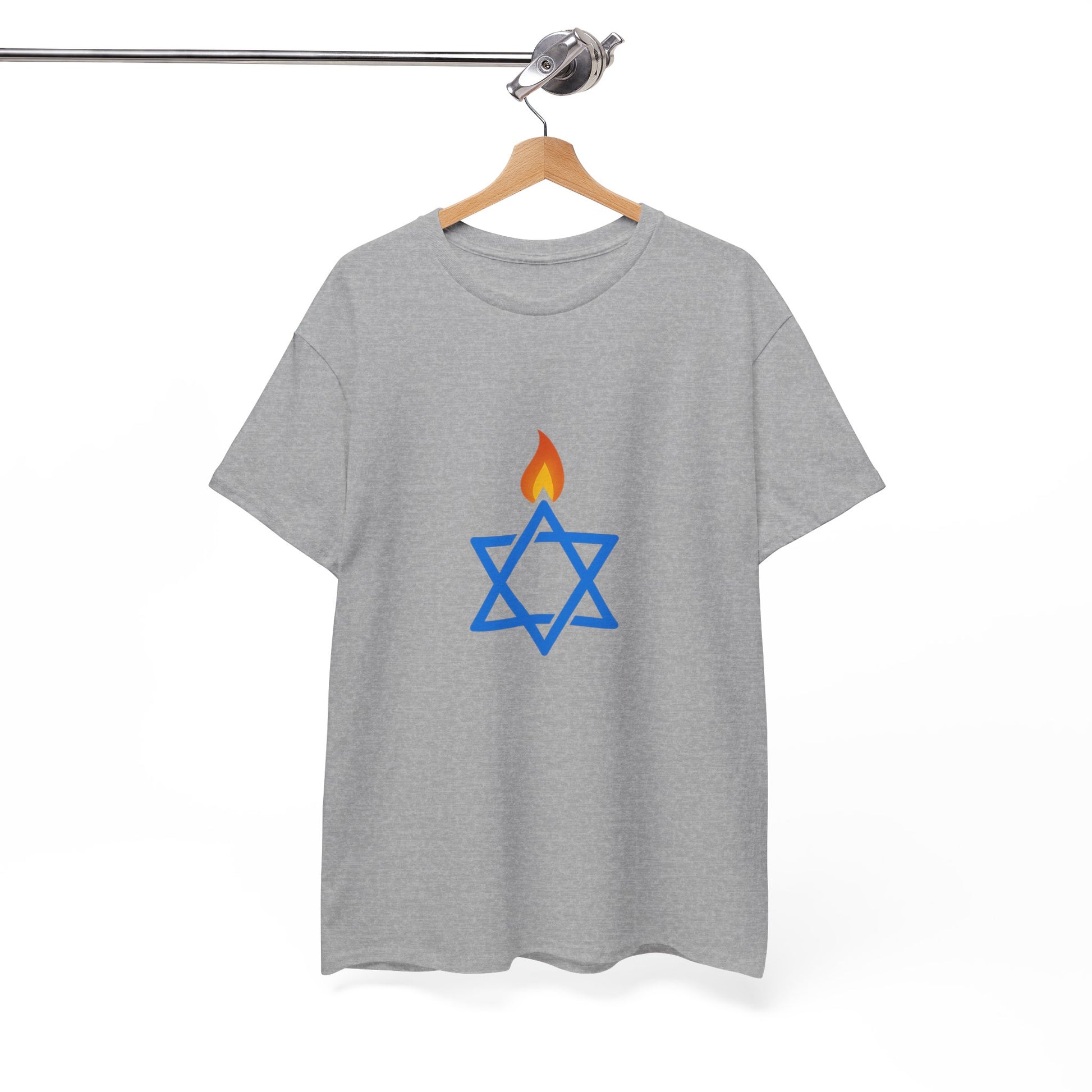 Fire Stars Of David Unisex Heavy Cotton Tee - American Zionist