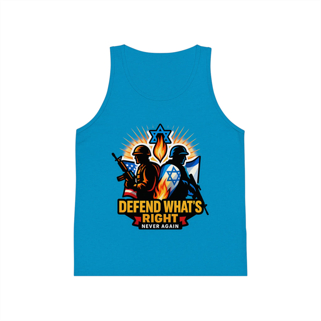 Defend What's Right Kids Jersey Tank Top - American Zionist