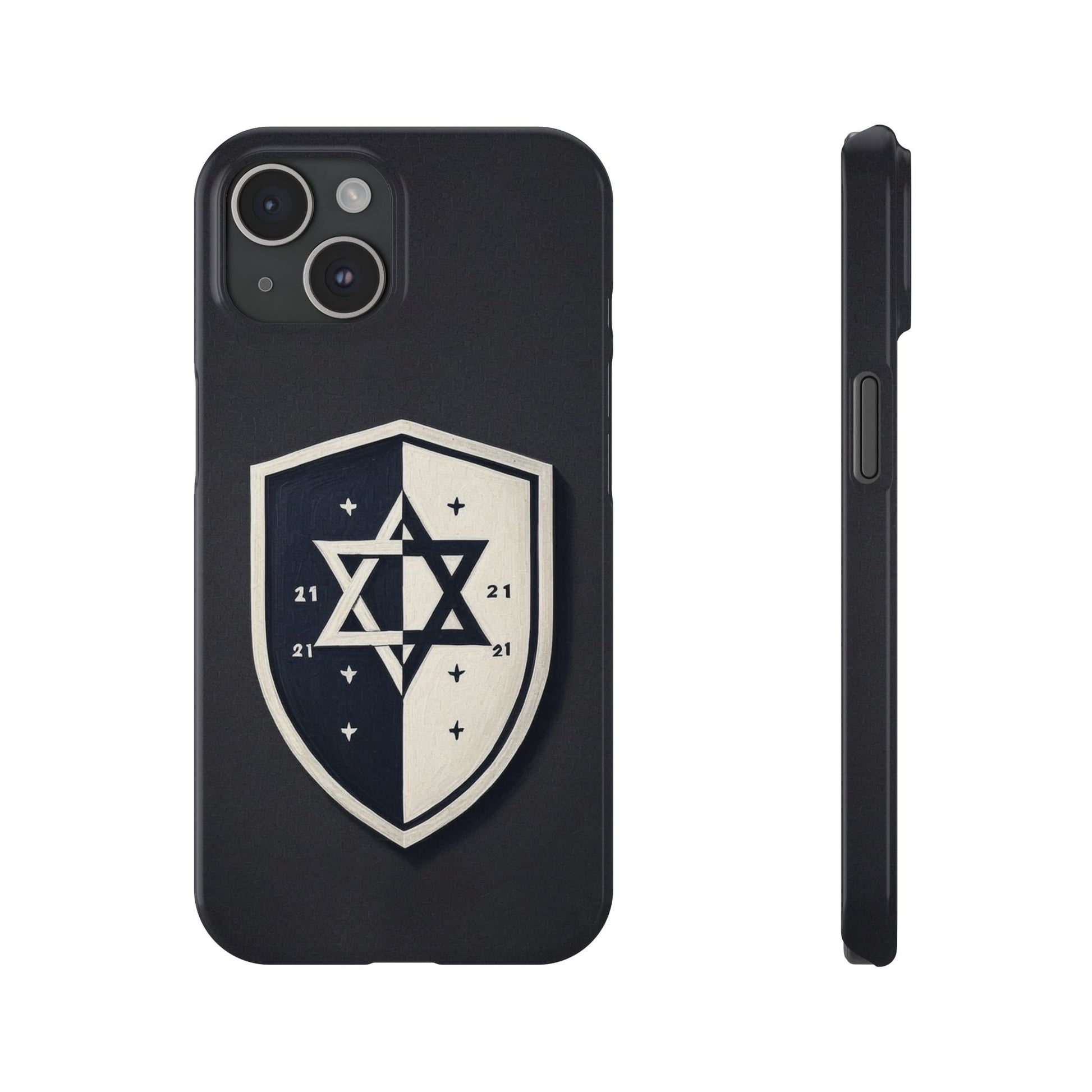 Black and White Shield Slim Phone Cases - American Zionist