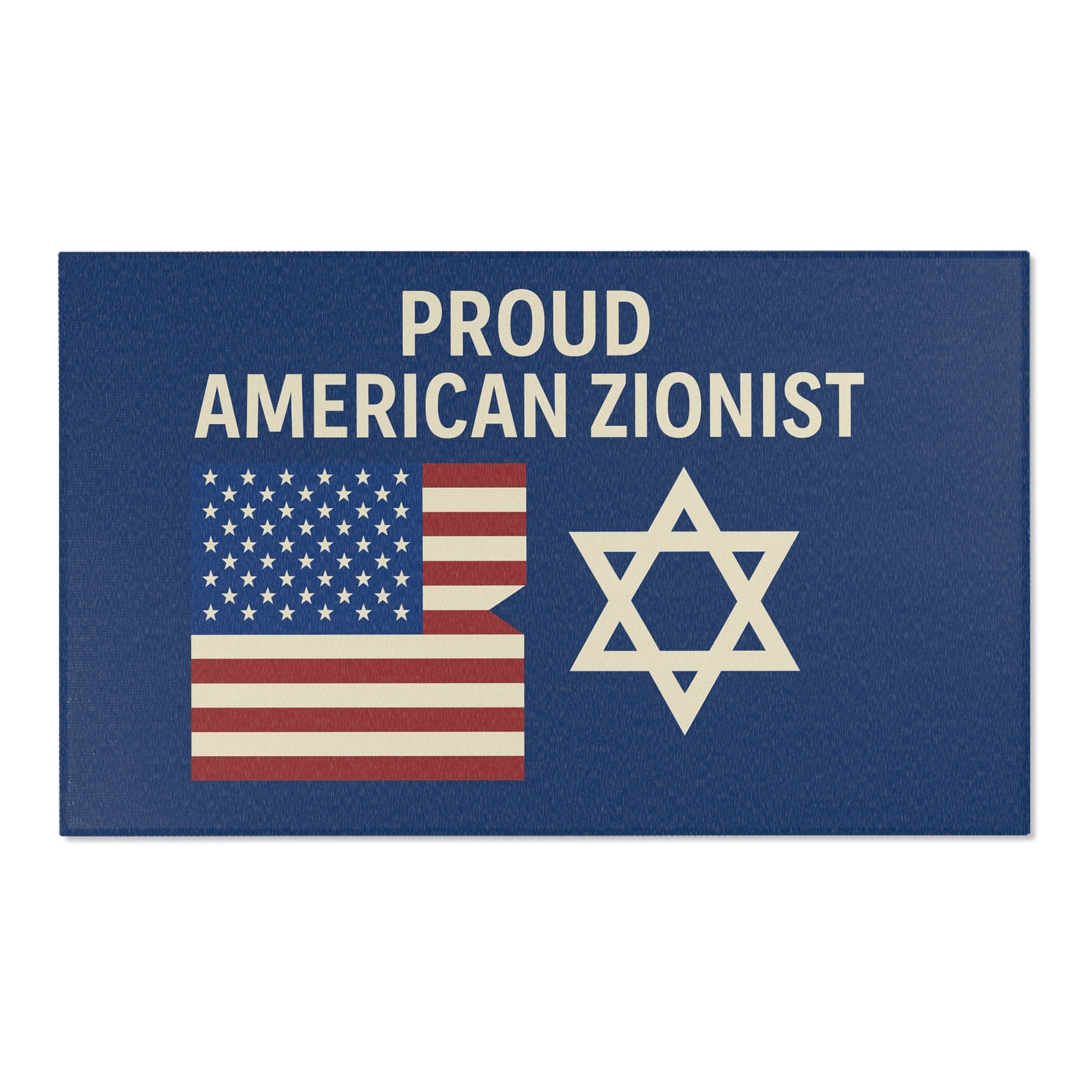 Blue Proud American Zionist Area Rugs - American Zionist