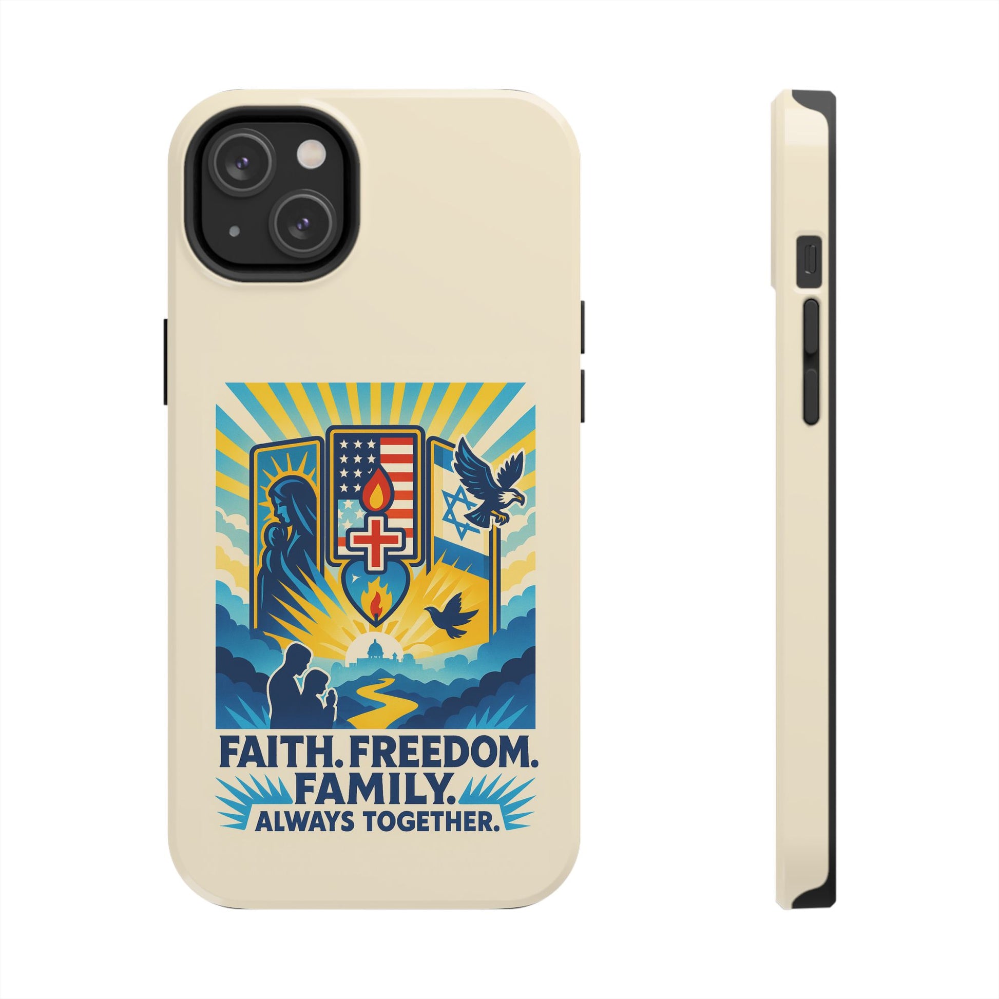 Faith Freedom Family Tough Phone Cases - American Zionist