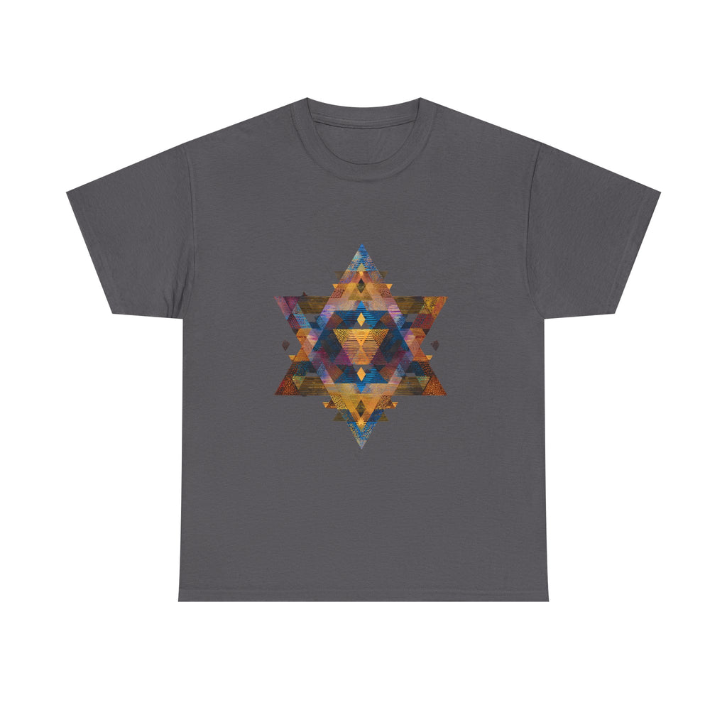Star of David Geometric Unisex Heavy Cotton Tee - American Zionist