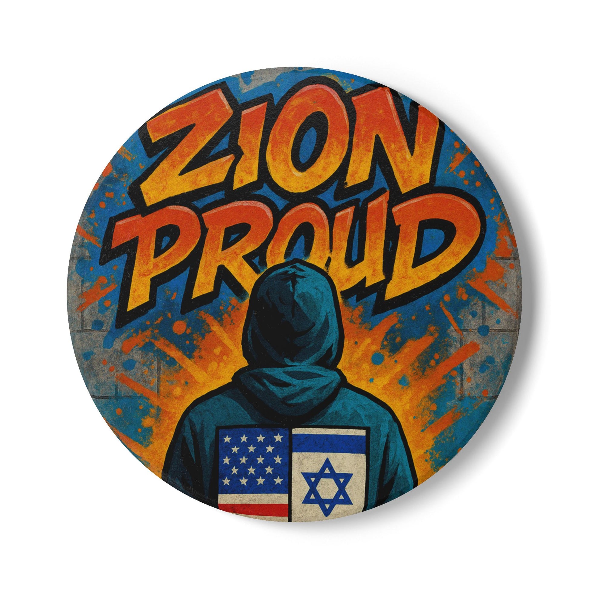 Zion Proud Ceramic Coaster - American Zionist