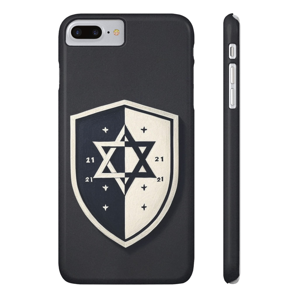 Black and White Shield Slim Phone Cases - American Zionist