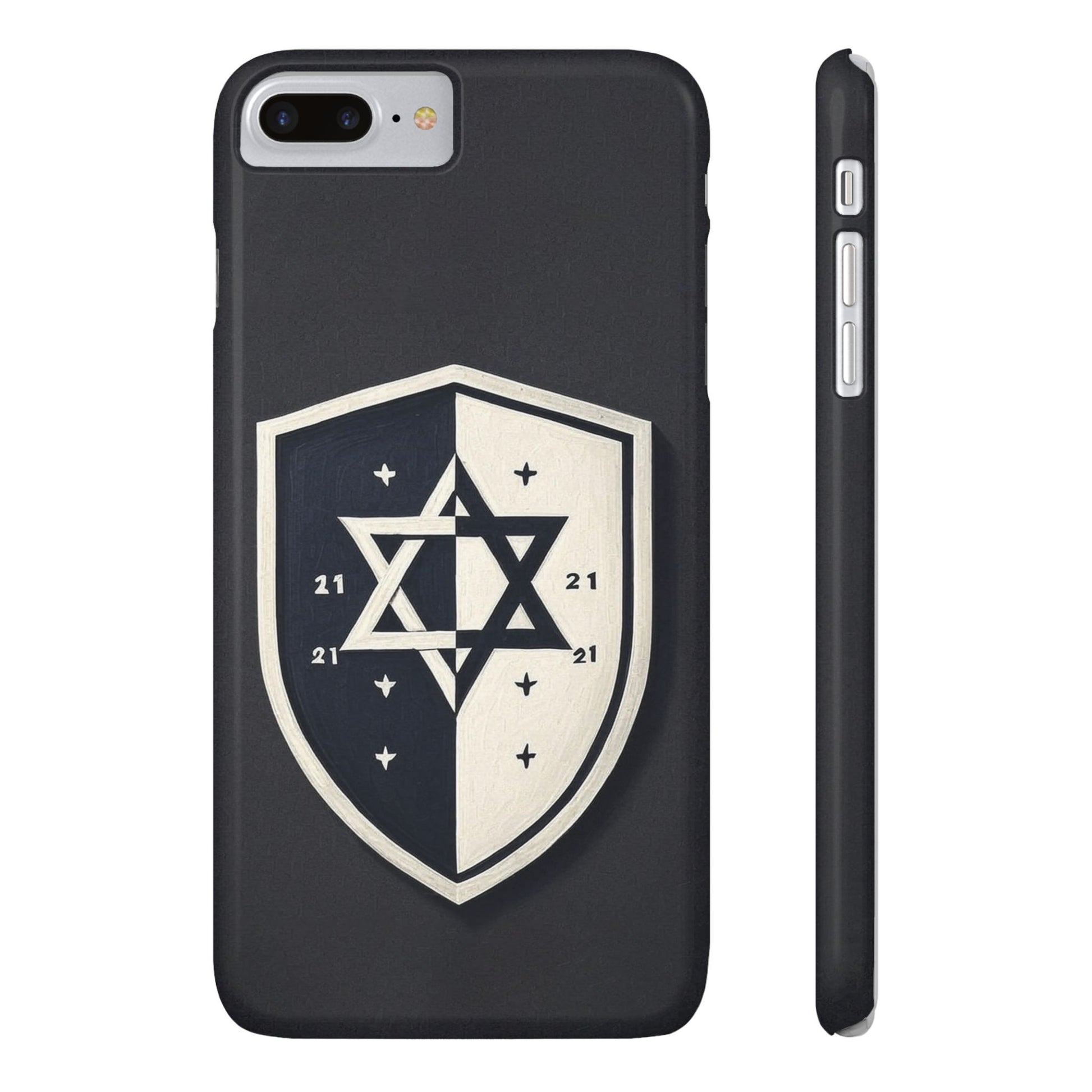 Black and White Shield Slim Phone Cases - American Zionist