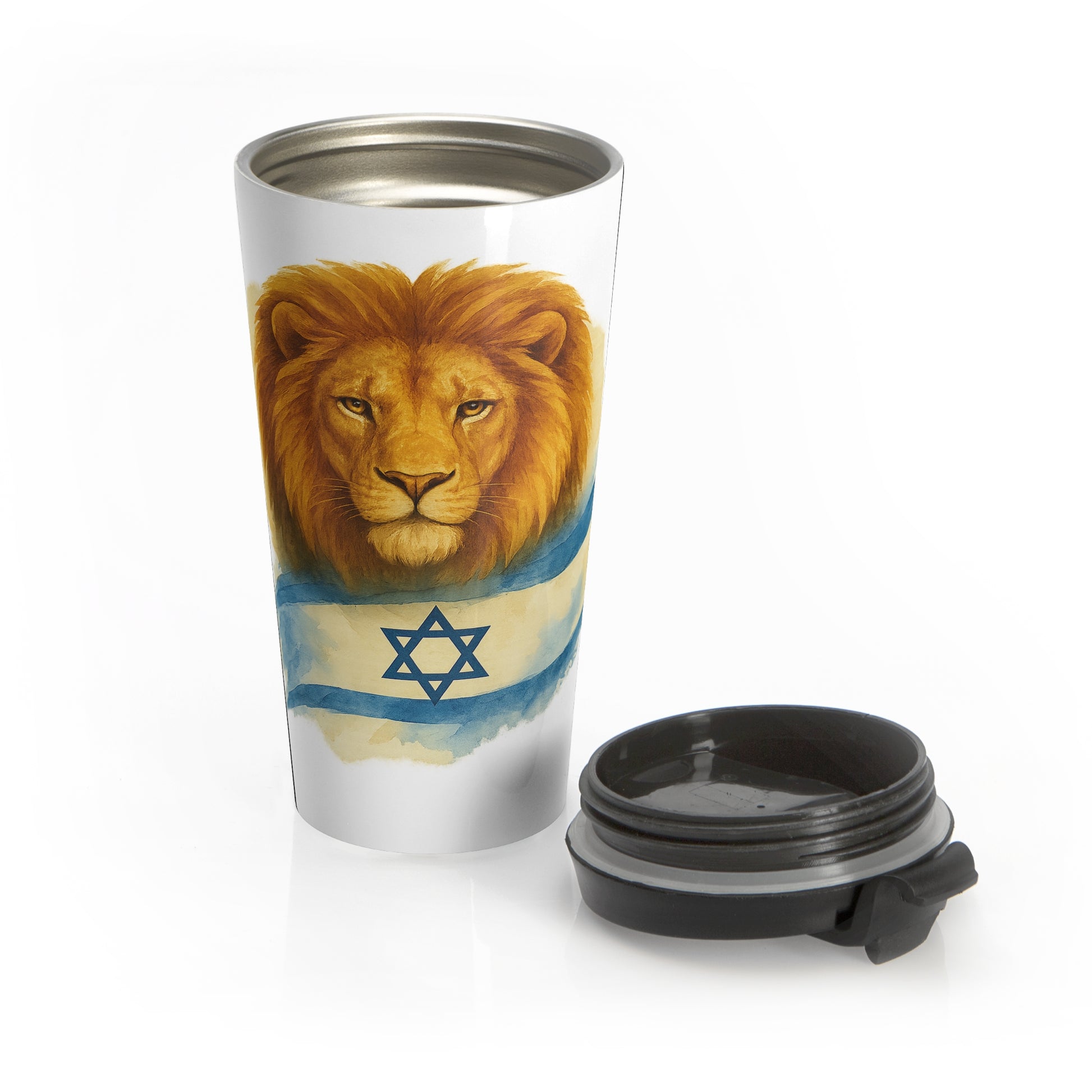 Lion Of Israel Stainless Steel Travel Mug - American Zionist