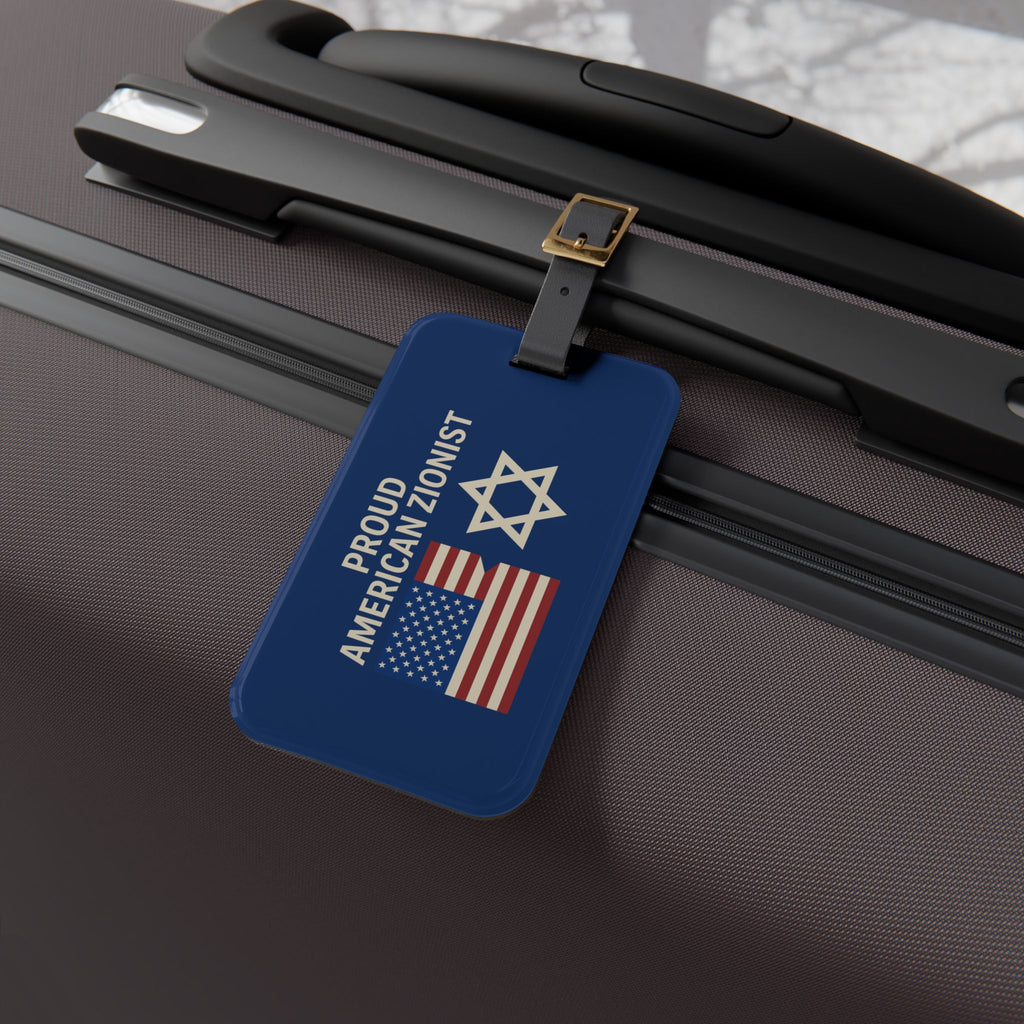 Blue Proud American Zionist Luggage Tag - American Zionist
