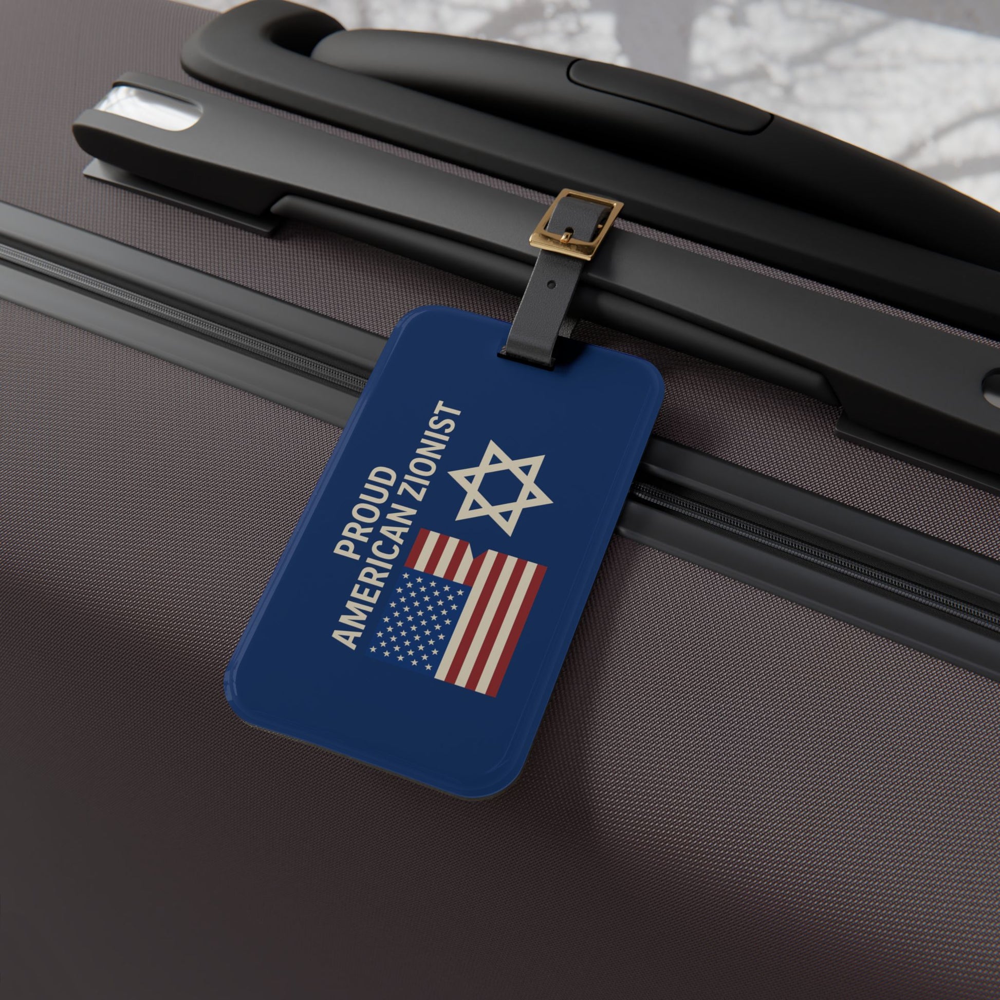 Blue Proud American Zionist Luggage Tag - American Zionist