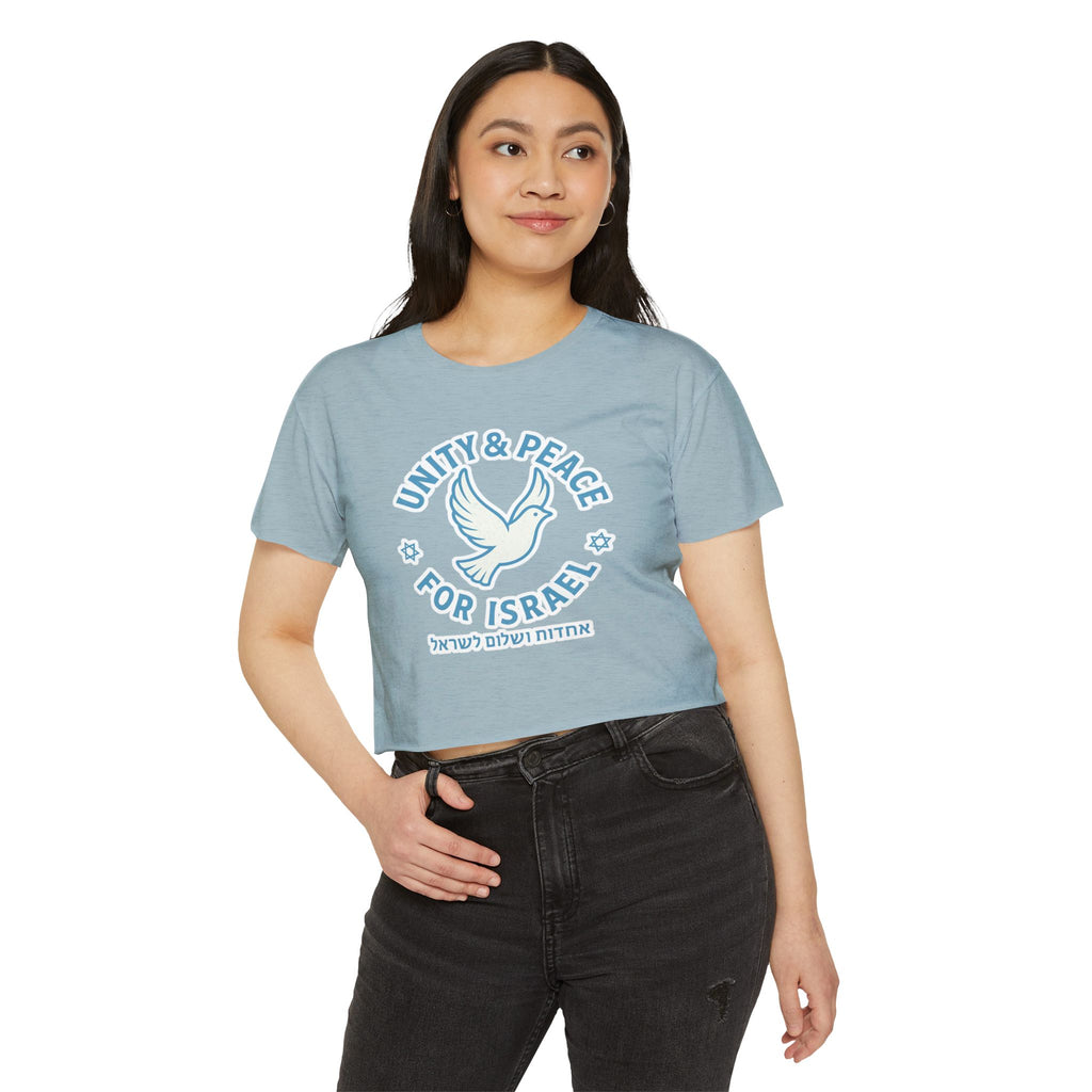 Unity Peace For Israel Women's Festival Crop Top - American Zionist