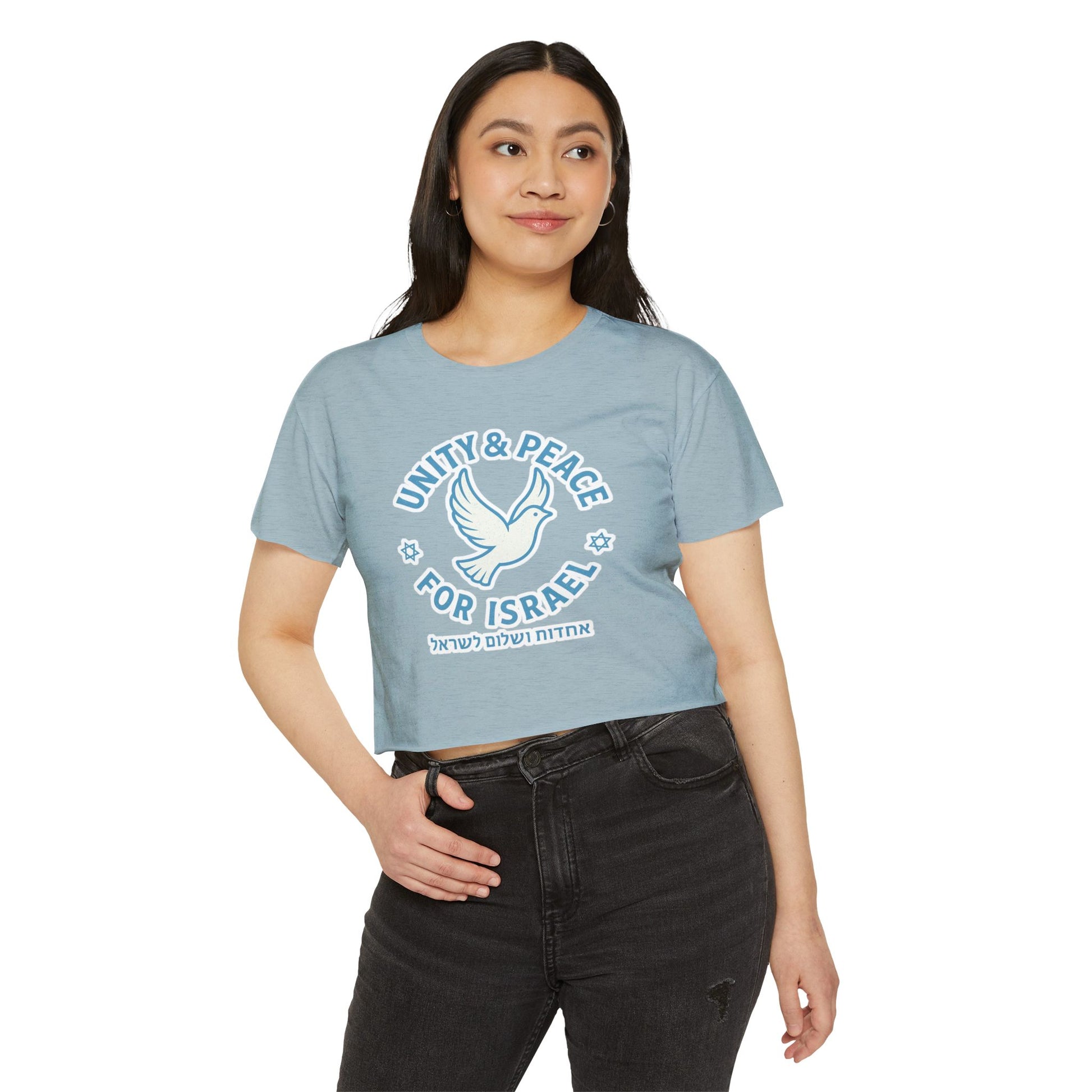 Unity Peace For Israel Women's Festival Crop Top - American Zionist