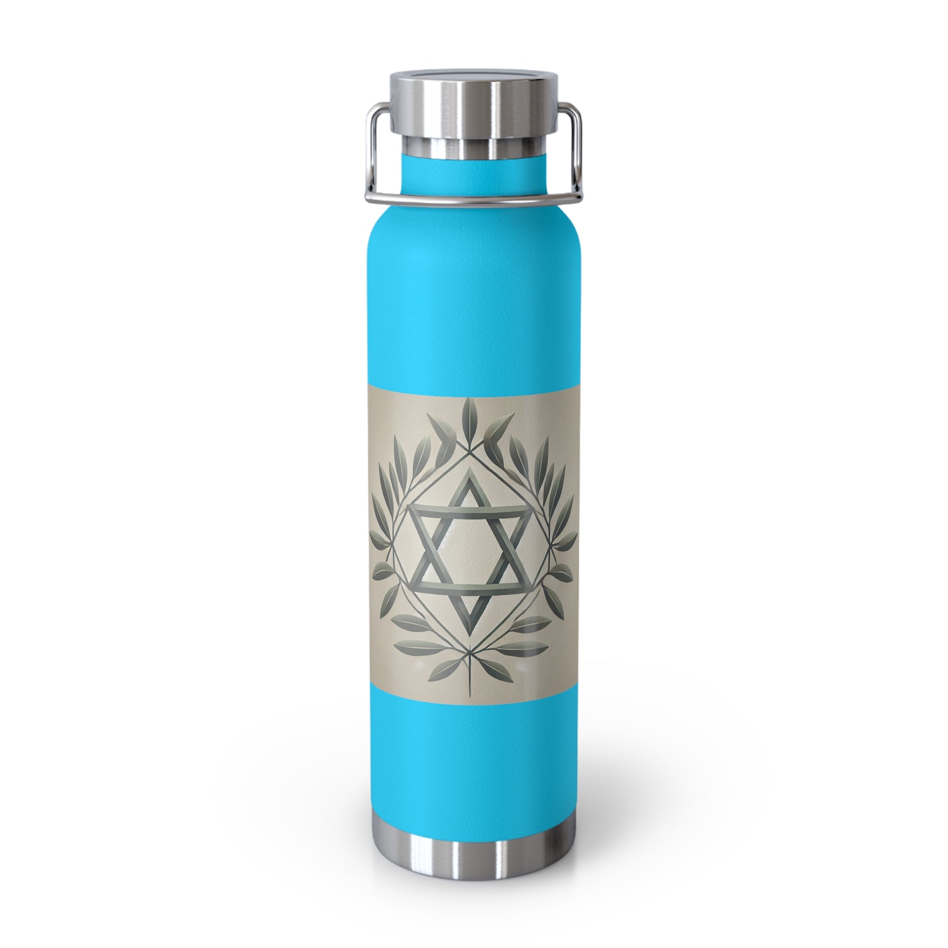 Olive and Star of David Copper Vacuum Insulated Bottle, 22oz - American Zionist
