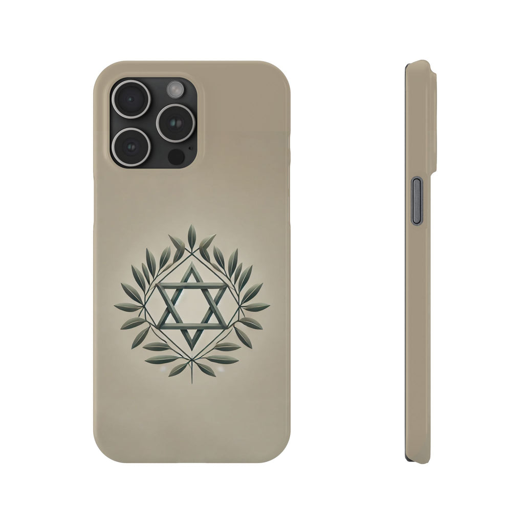 Olive and Star of David Slim Phone Cases - American Zionist