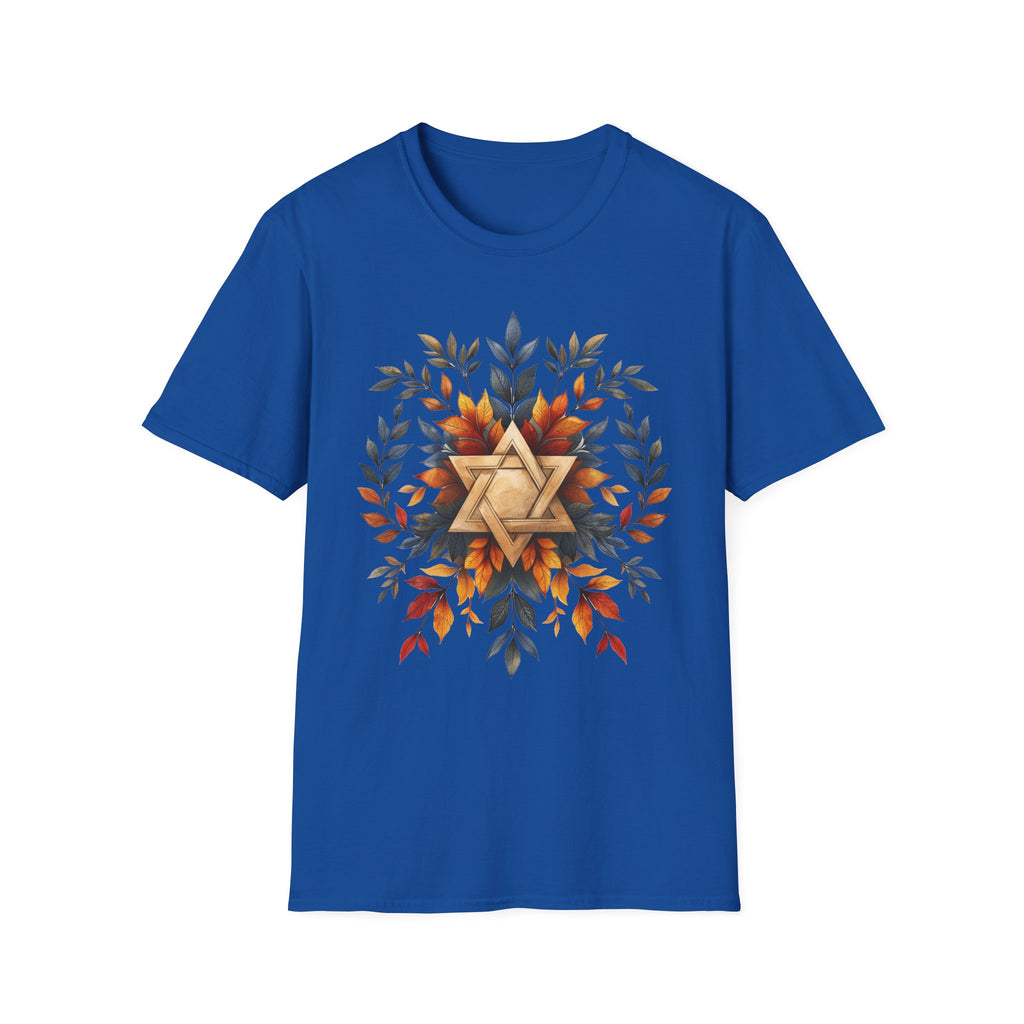 Star of David Wreath Unisex Softstyle T-Shirt - American Zionist