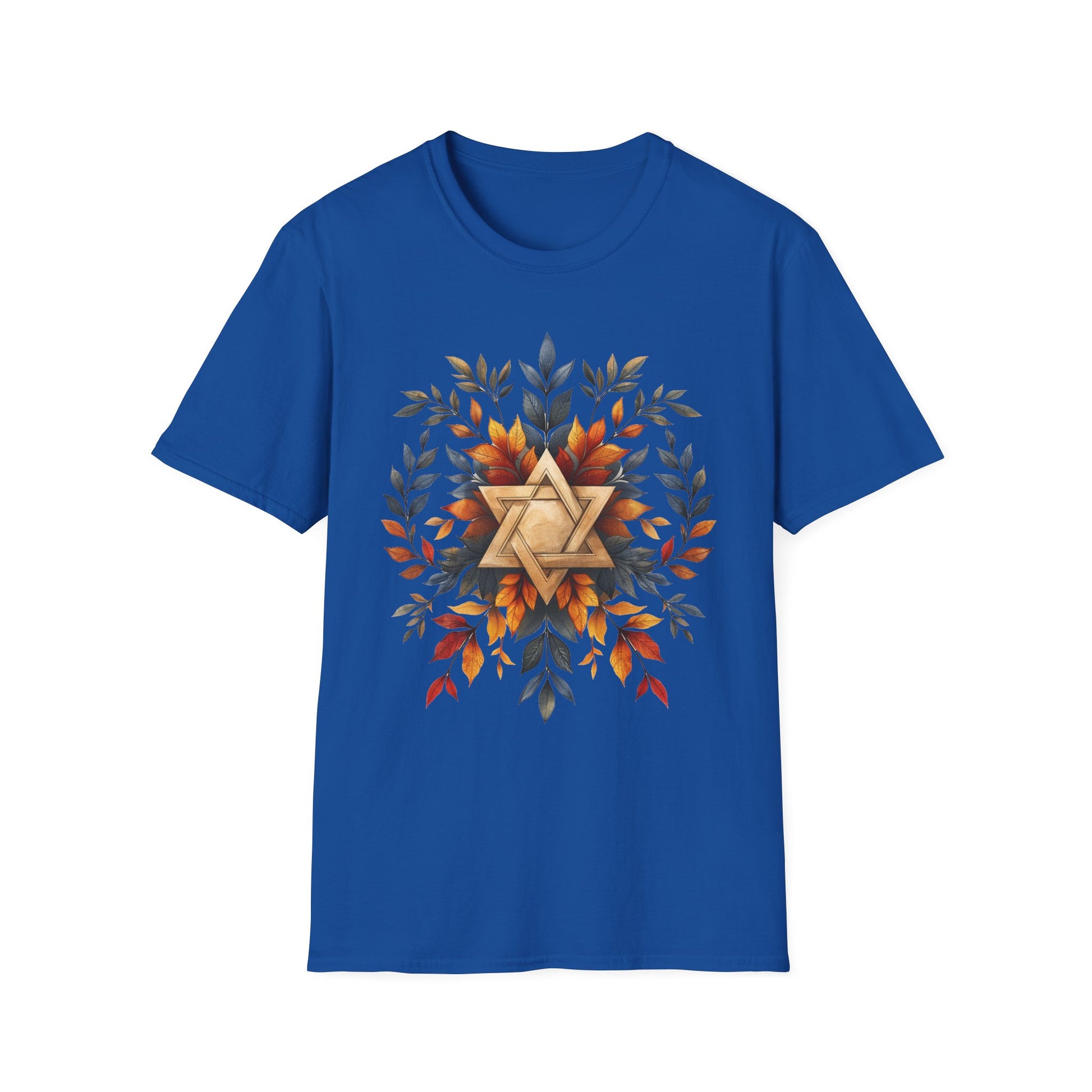 Star of David Wreath Unisex Softstyle T-Shirt - American Zionist