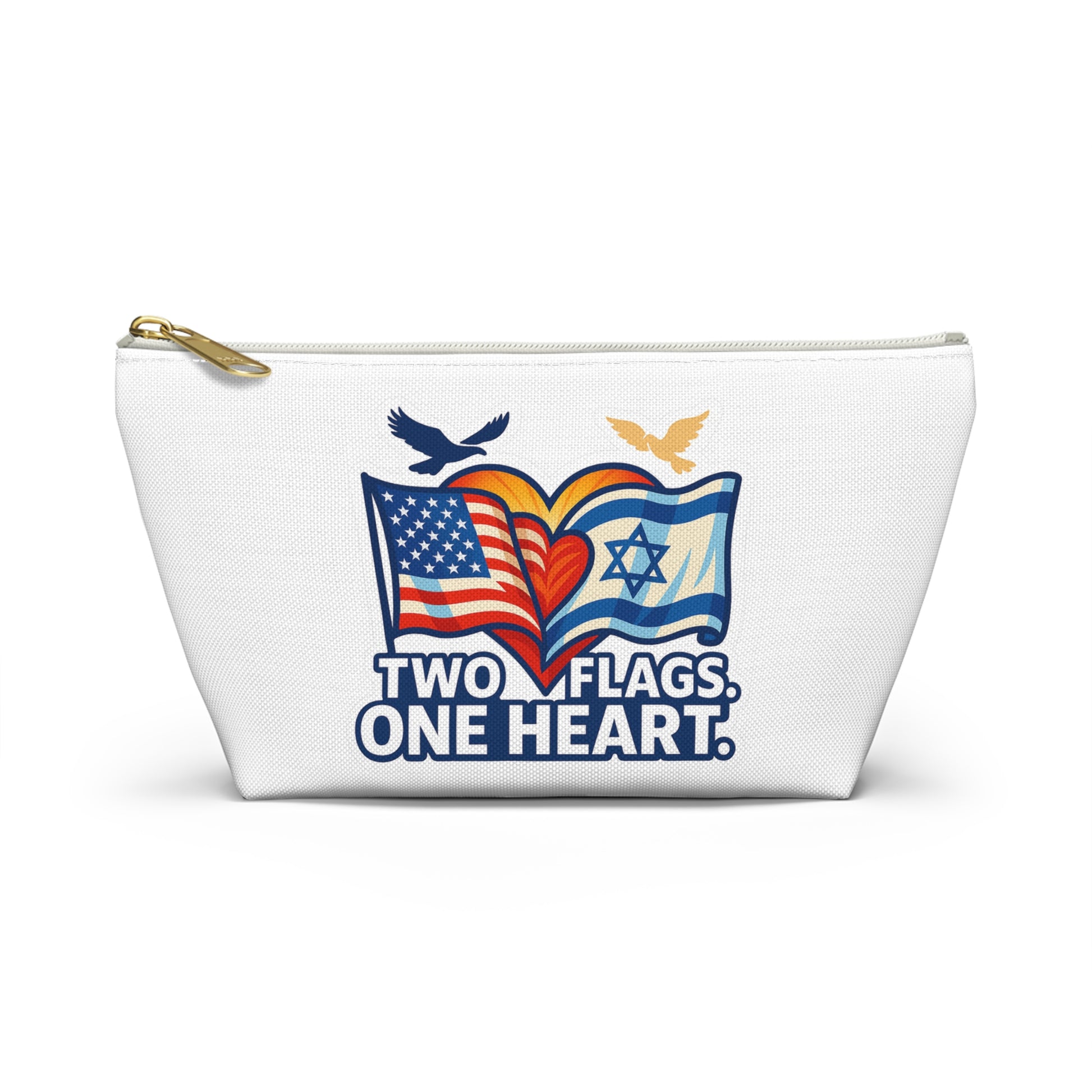 Two Flags. One Heart Accessory Pouch w T - bottom - American Zionist