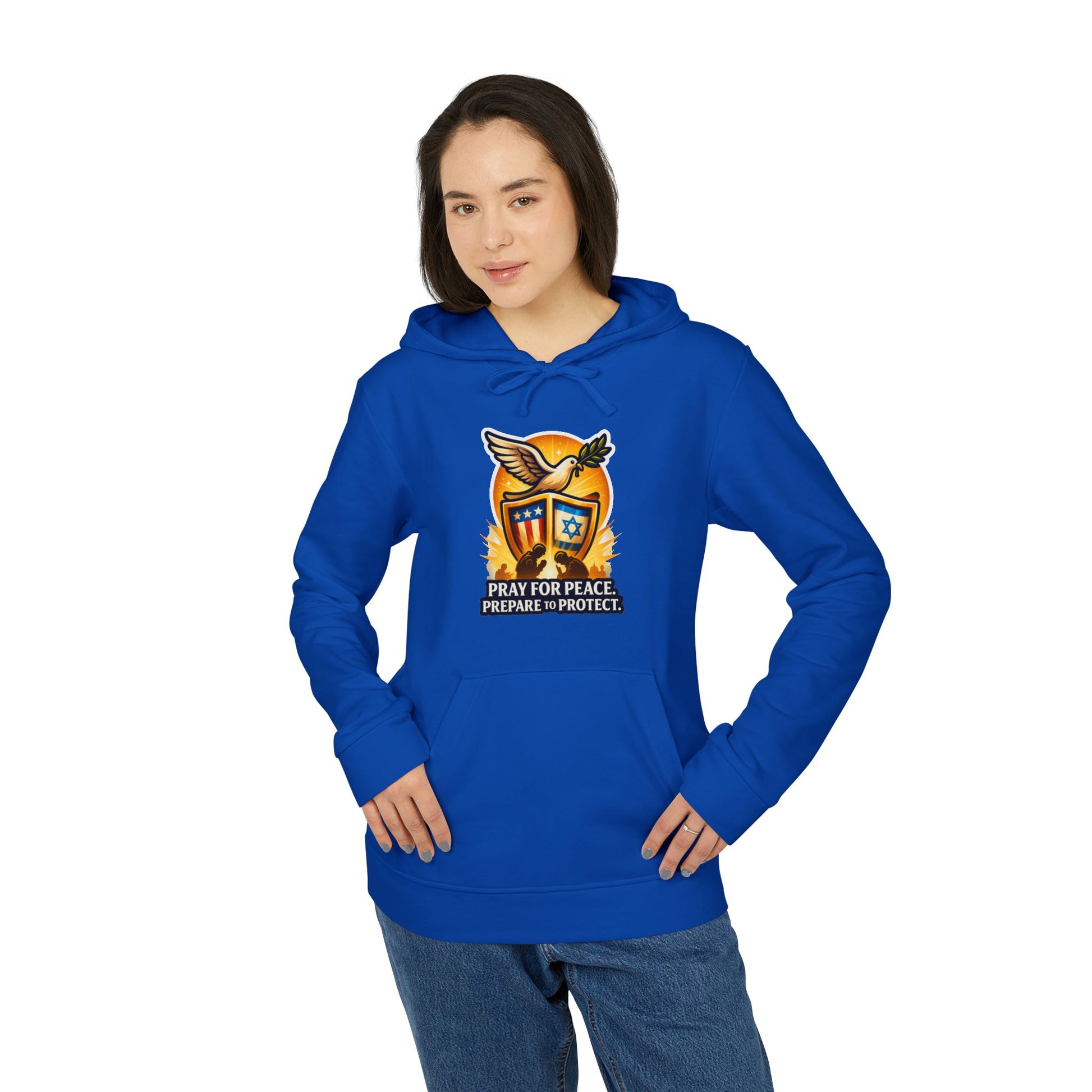 Pray For Peace adidas Unisex Fleece Hoodie - American Zionist