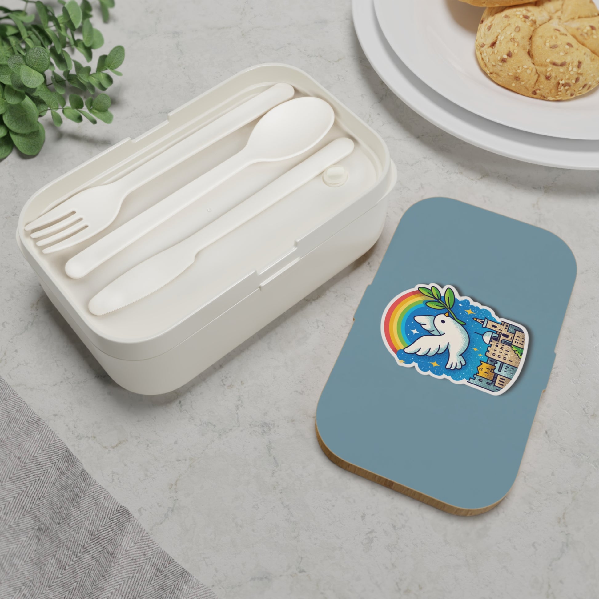 Rainbow Dove Of Jerusalem Bento Lunch Box - American Zionist