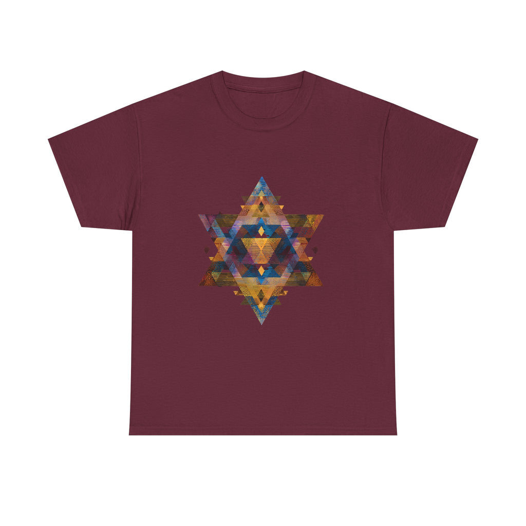 Star of David Geometric Unisex Heavy Cotton Tee - American Zionist