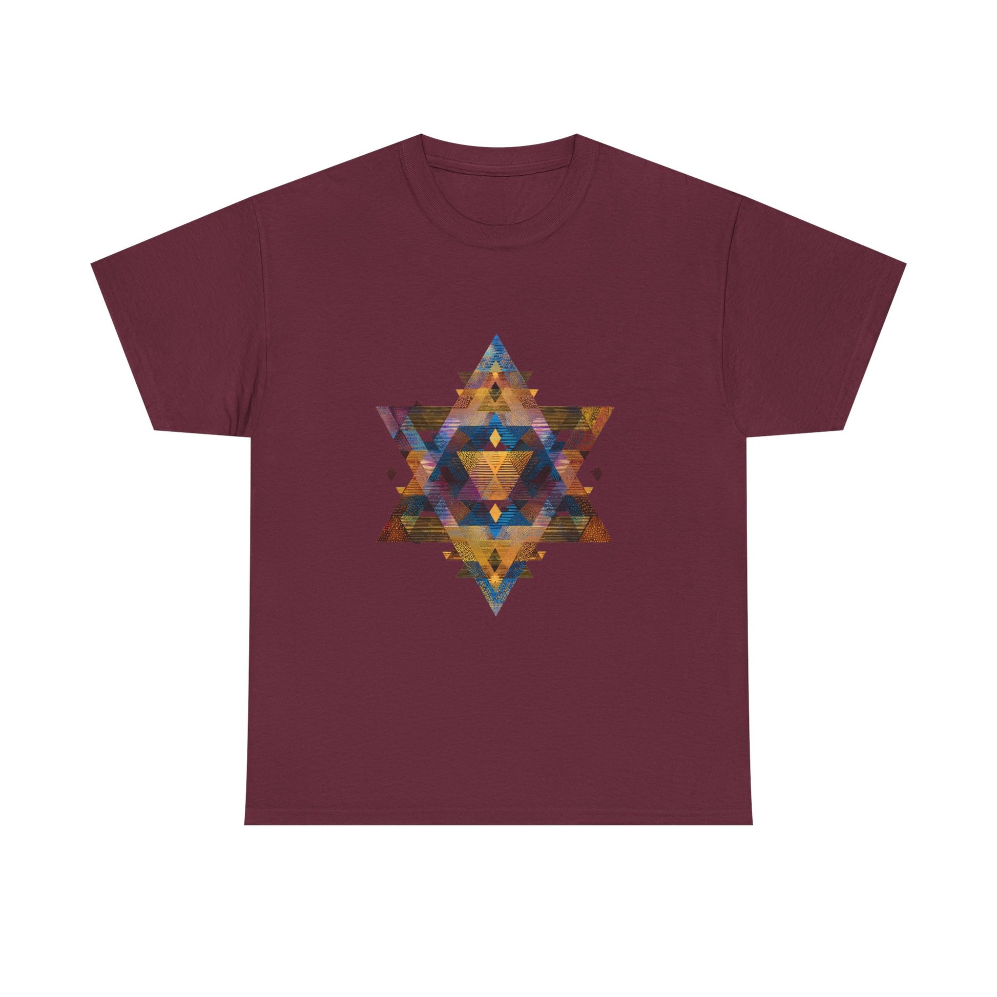 Star of David Geometric Unisex Heavy Cotton Tee - American Zionist