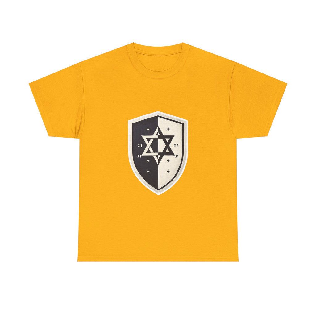 Black and White Shield Unisex Heavy Cotton Tee - American Zionist
