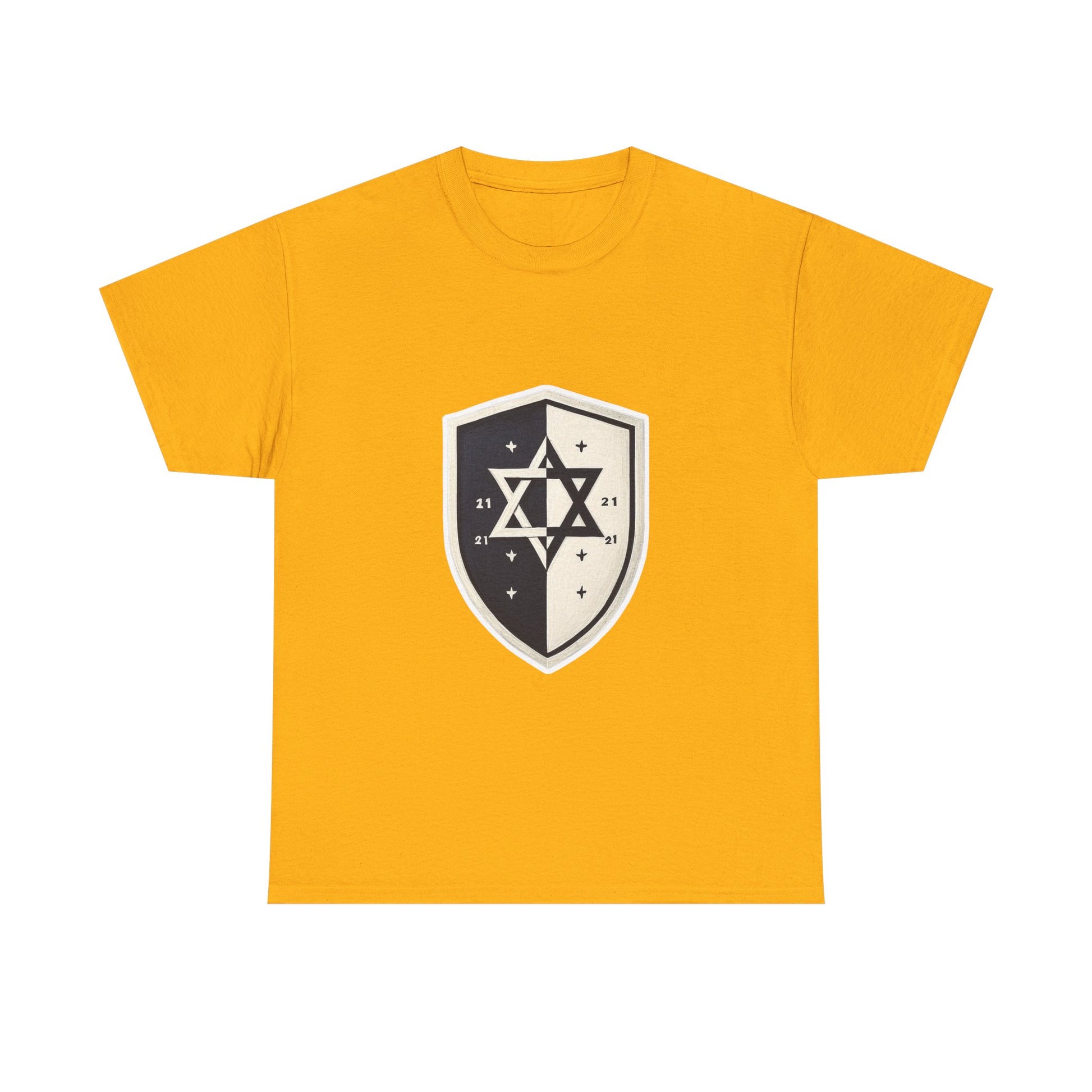 Black and White Shield Unisex Heavy Cotton Tee - American Zionist