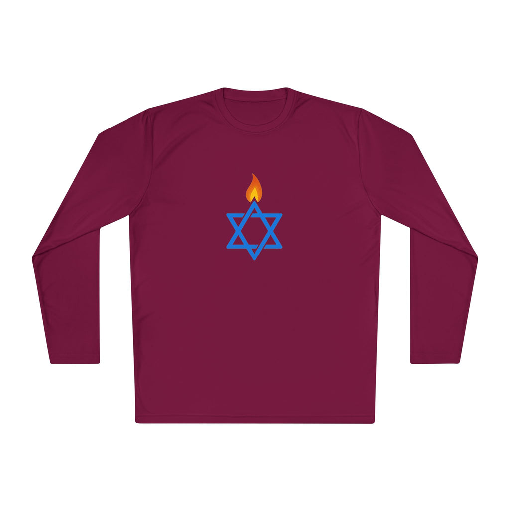Fire Stars Of David Unisex Lightweight Long Sleeve Tee - American Zionist