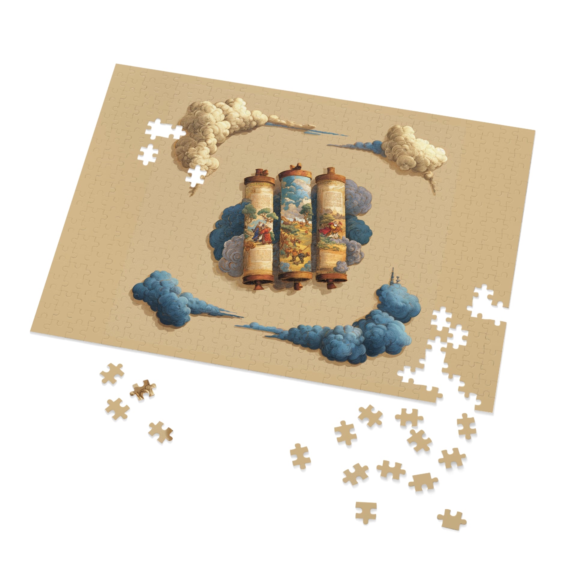 Cloudy Scroll of Moses Jigsaw Puzzle with Tin - American Zionist