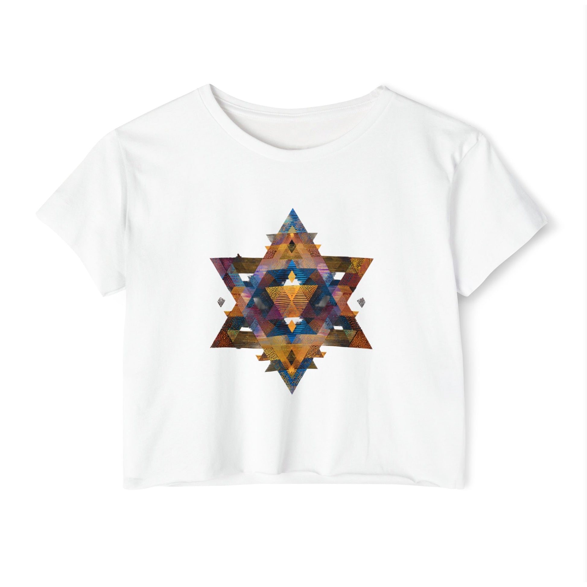 Star of David Geometric Women's Festival Crop Top - American Zionist