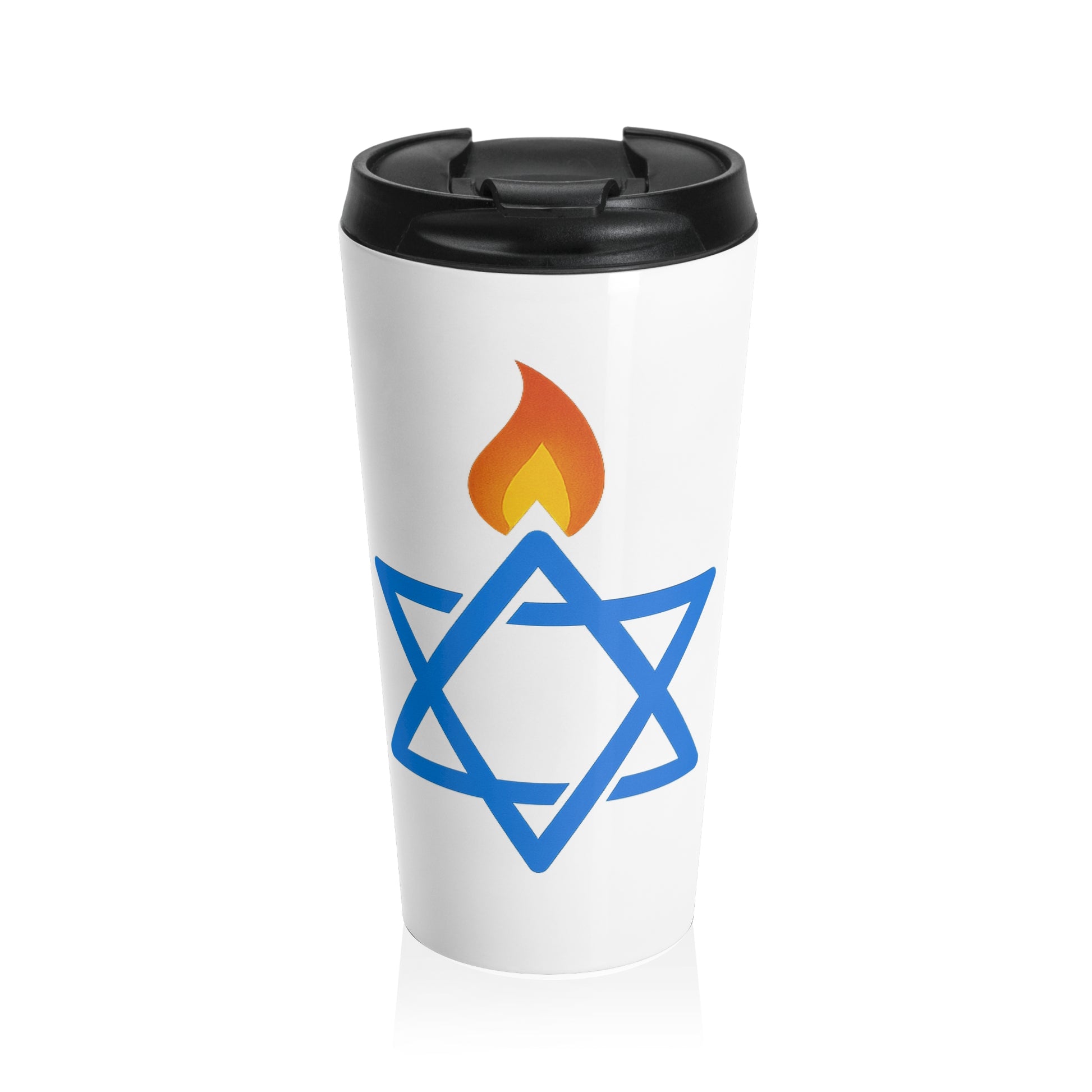 Fire Stars Of David Stainless Steel Travel Mug - American Zionist
