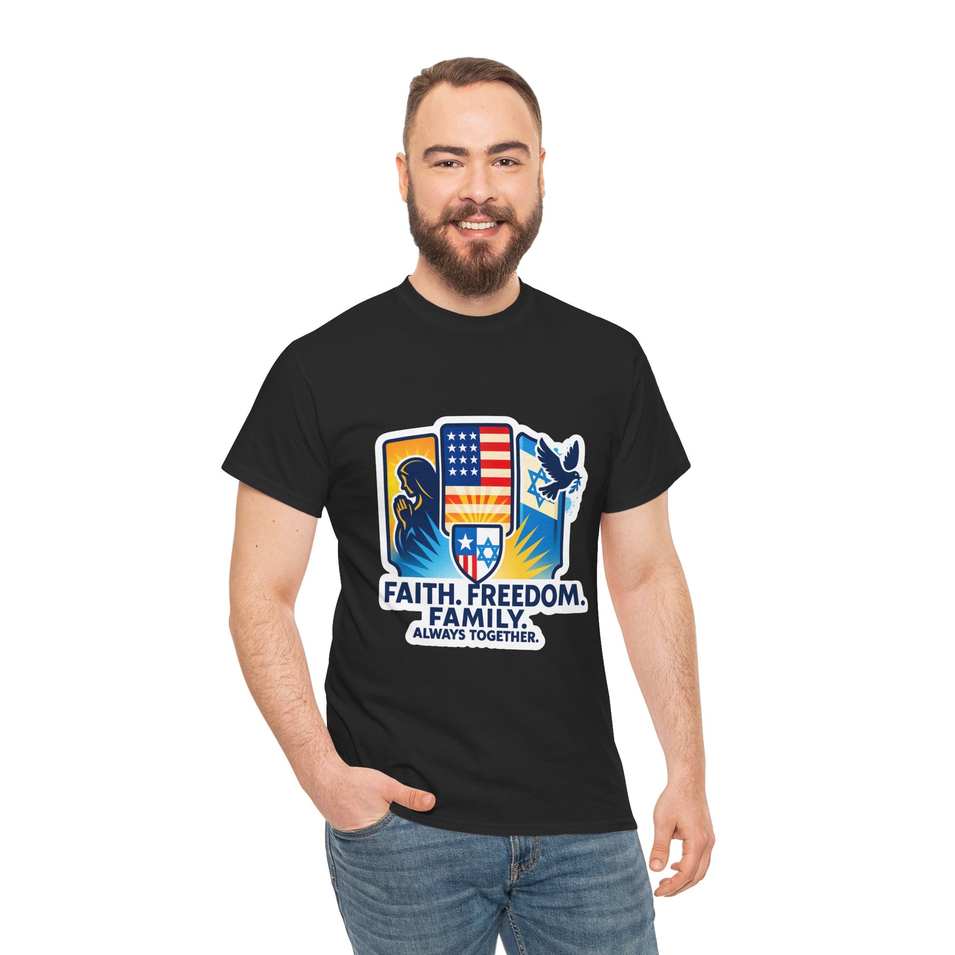 Shield Of Togetherness Unisex Heavy Cotton Tee - American Zionist