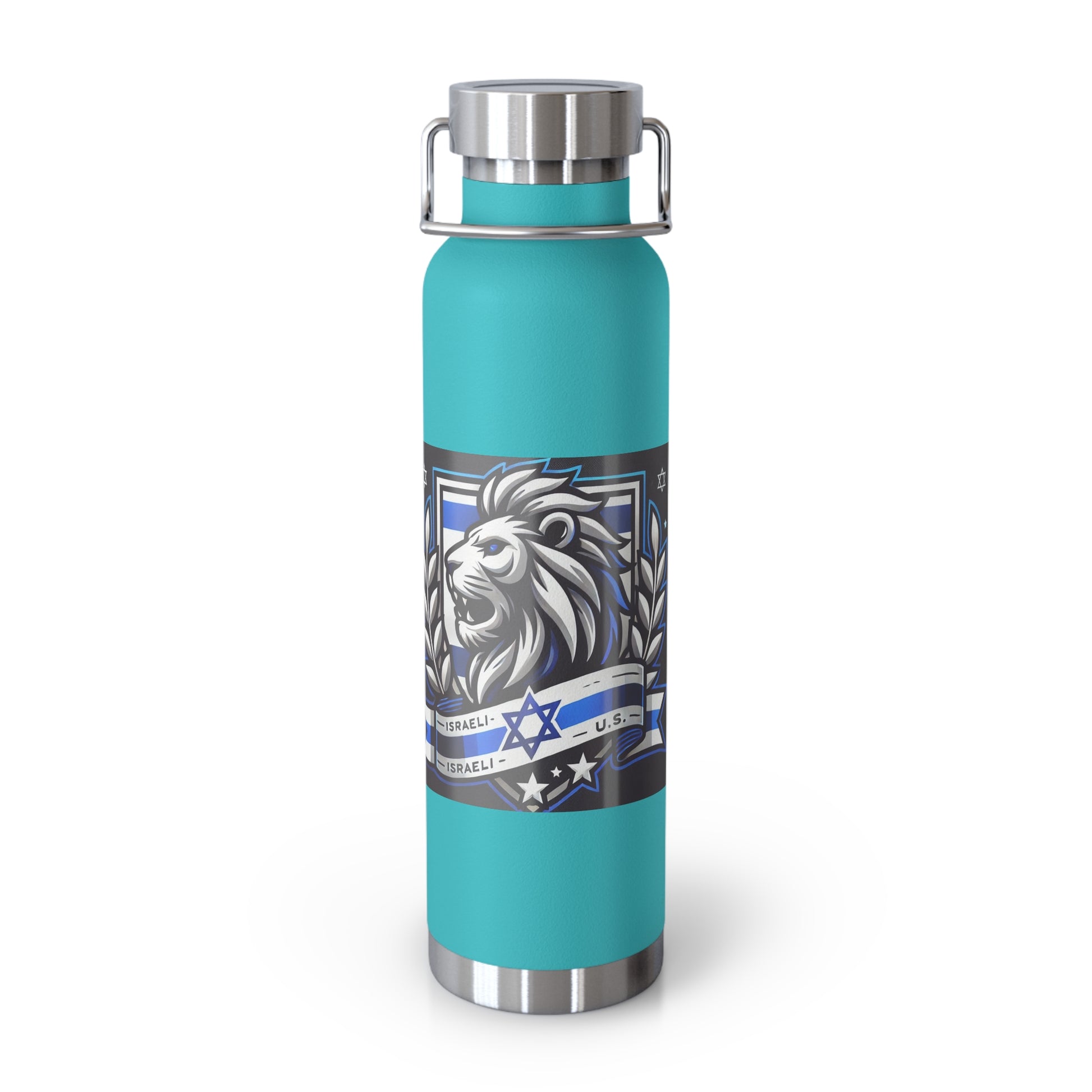 Lion of Judah Crest Copper Vacuum Insulated Bottle, 22oz - American Zionist