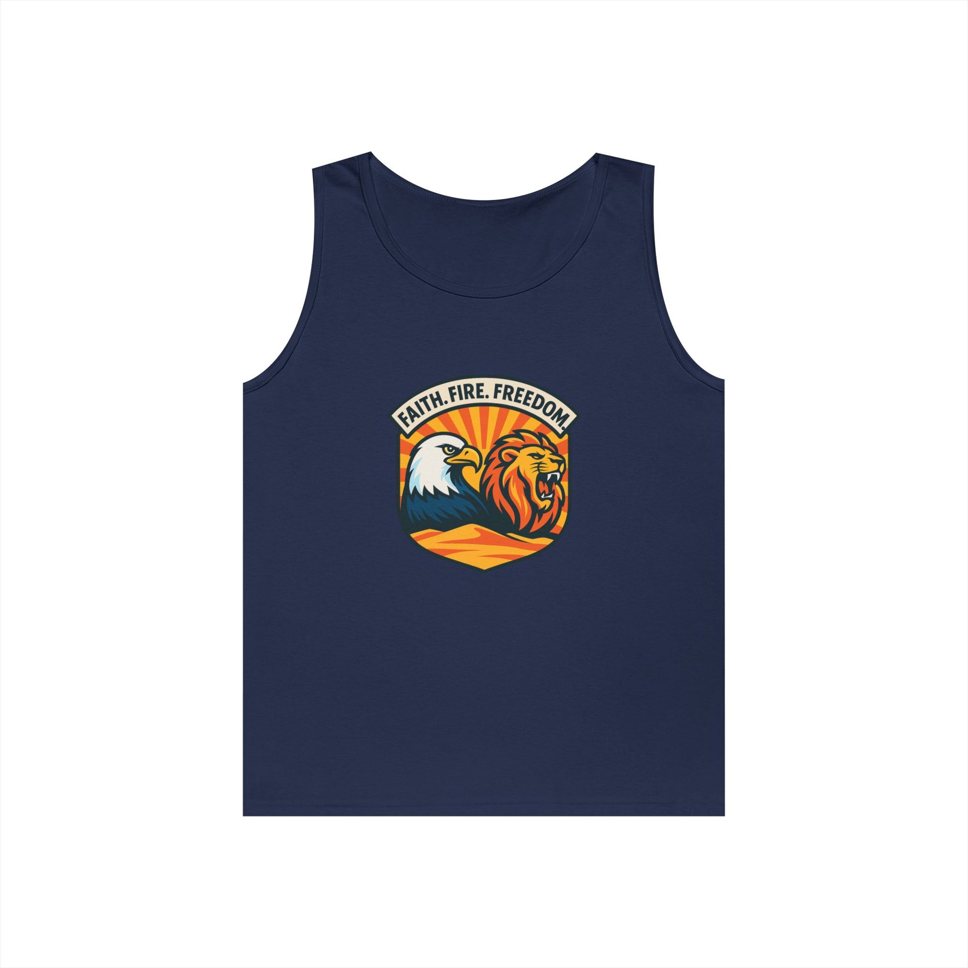 Lions Eagles Rise Unisex Heavy Cotton Tank Top - American Zionist