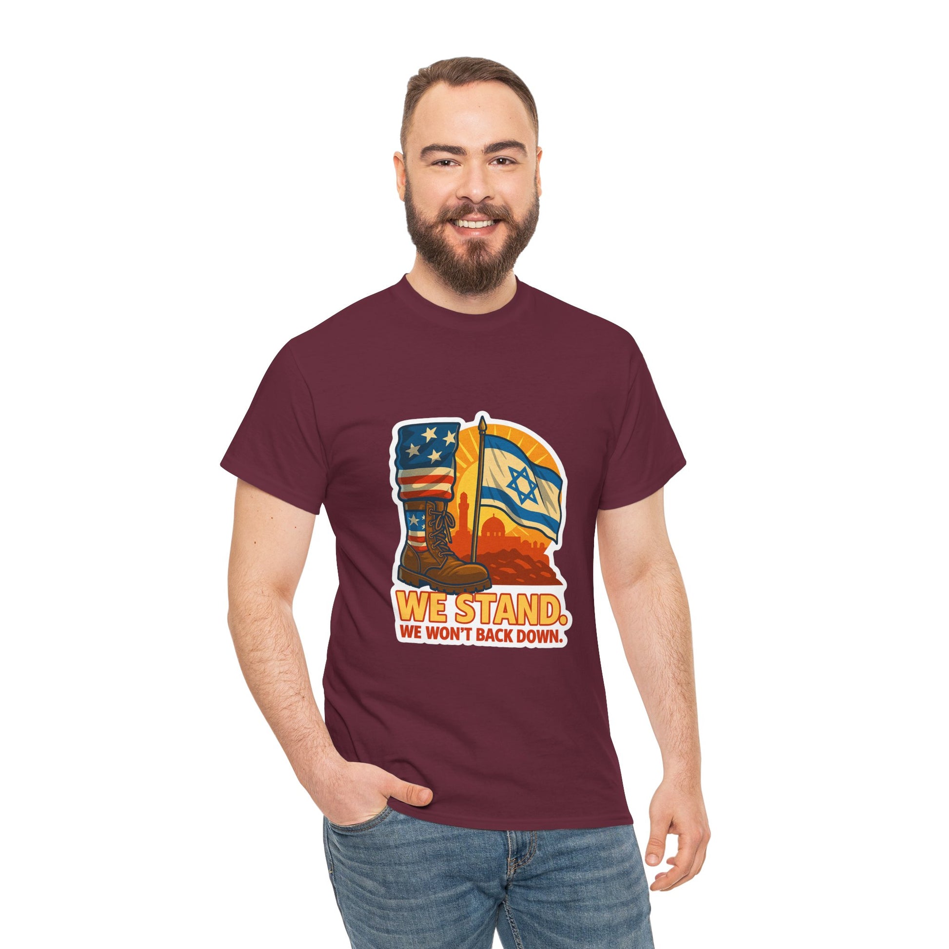 We Stand Unisex Heavy Cotton Tee - American Zionist