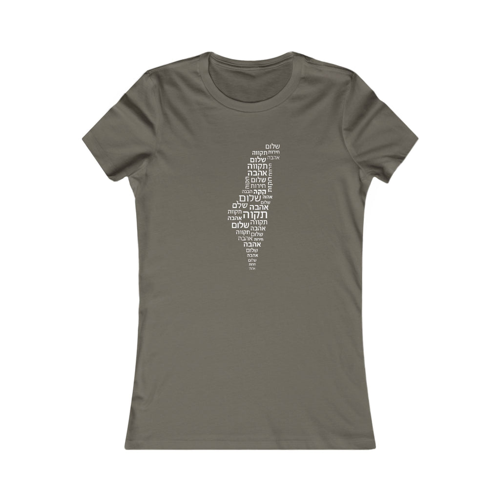 Hebrew Letters Women's Favorite Tee - American Zionist