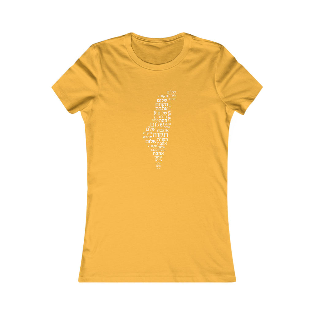 Hebrew Letters Women's Favorite Tee - American Zionist