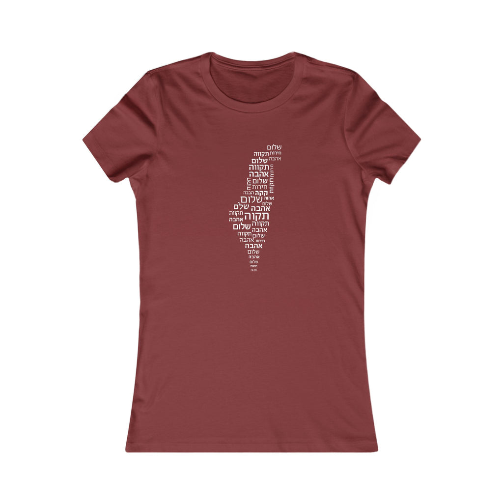 Hebrew Letters Women's Favorite Tee - American Zionist