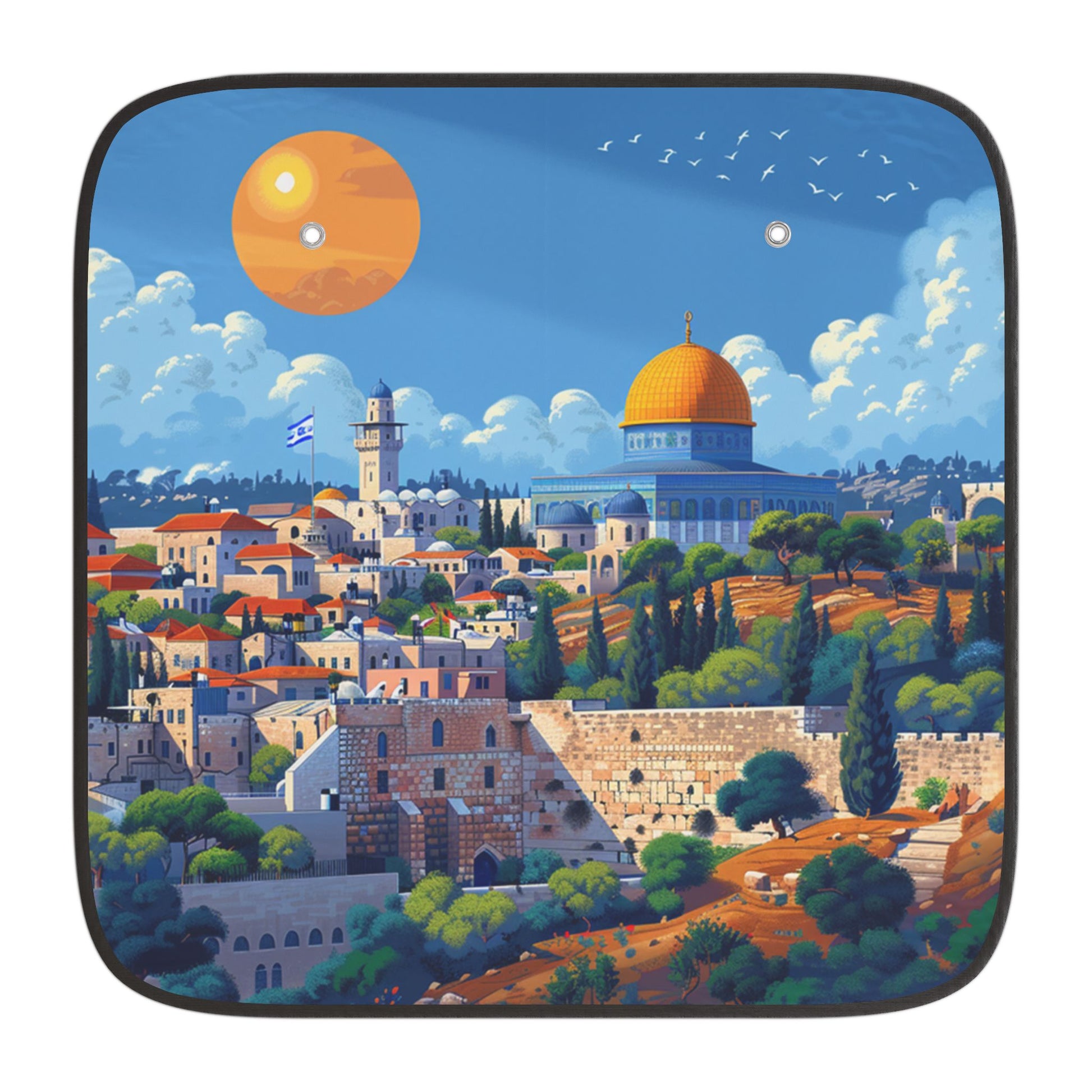 Jerusalem City Skyline Car Sun Shades - American Zionist