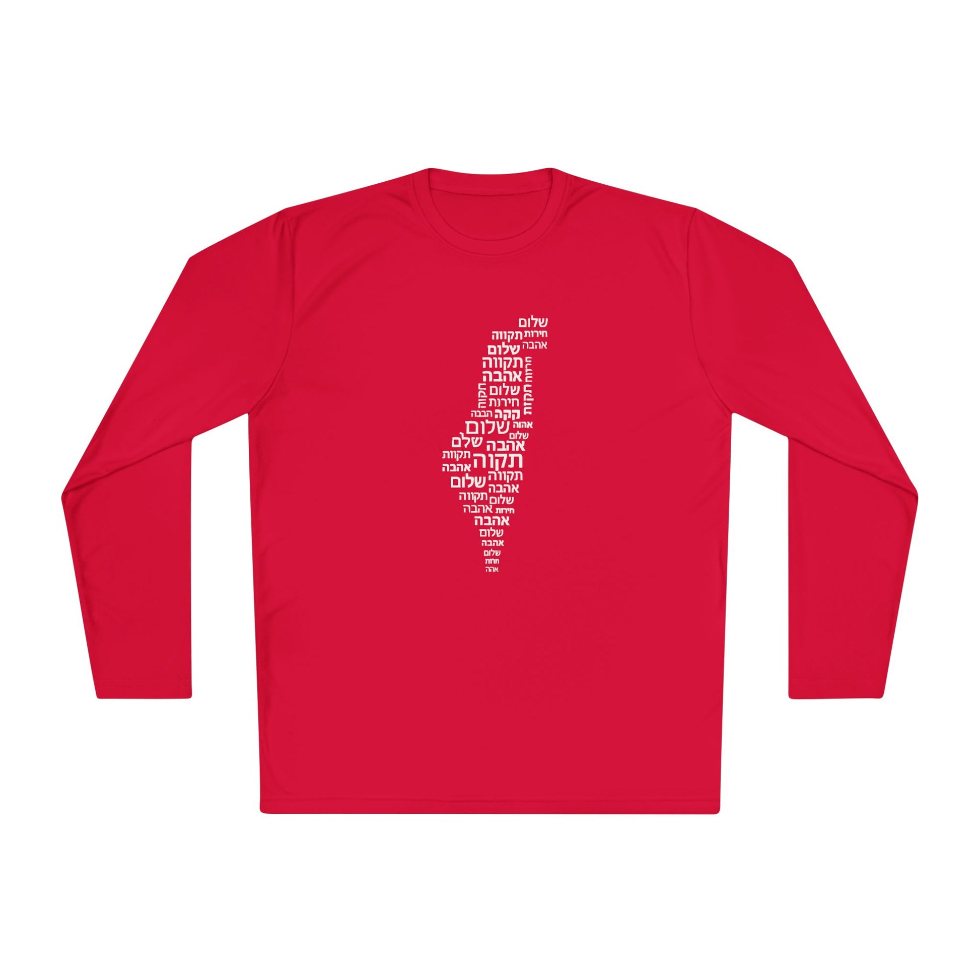 Hebrew Letters Unisex Lightweight Long Sleeve Tee - American Zionist