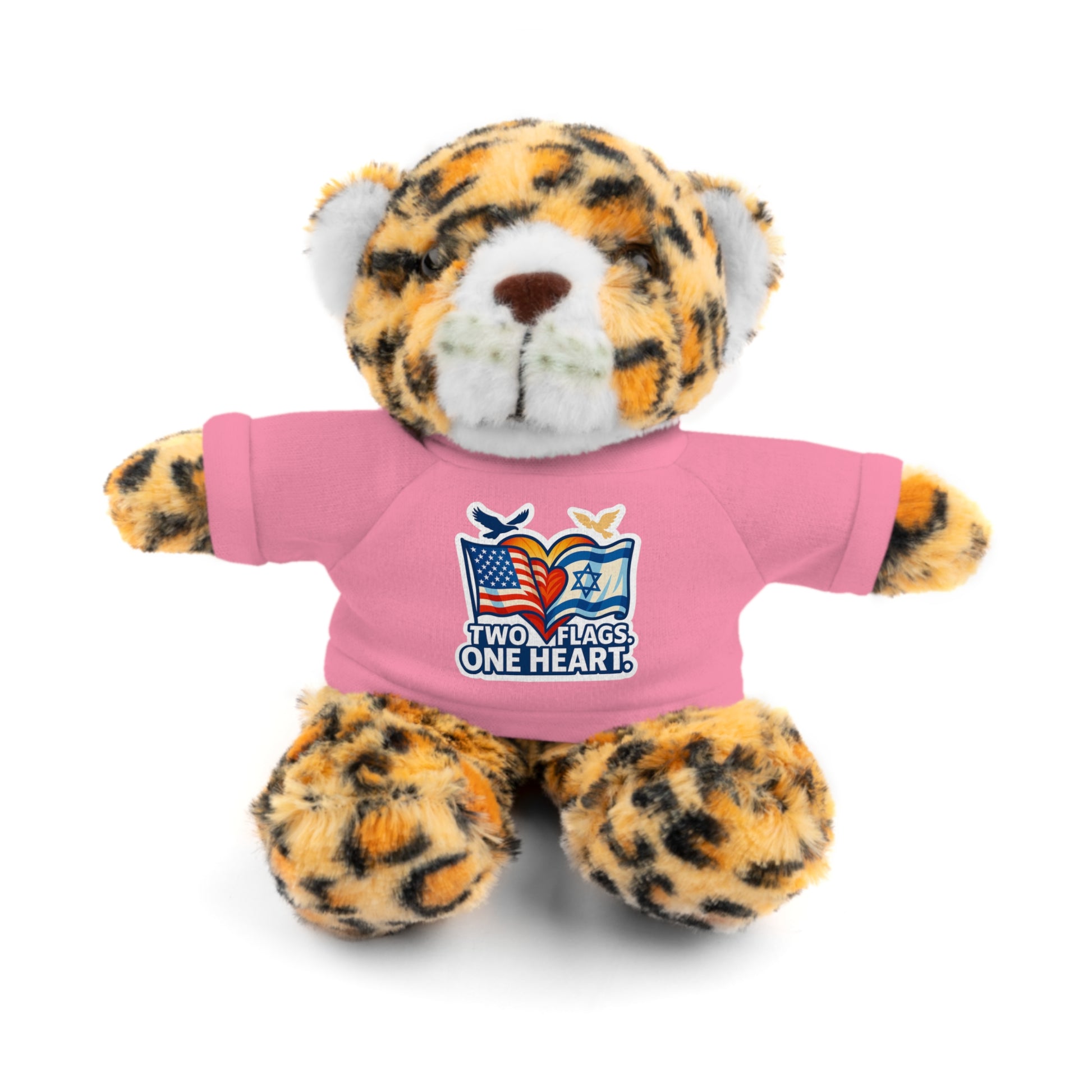 Two Flags. One Heart Stuffed Animals with Tee - American Zionist
