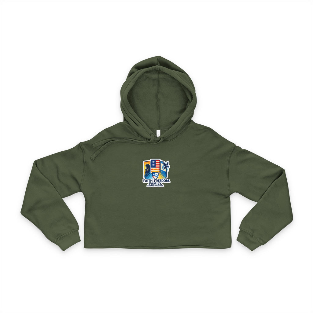 Faith Freedom Family Women's Cropped Hoodie - American Zionist